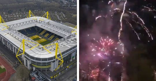 Schöner Abschluss des Tages: Feuerwerk zum 50. Geburtstag des Westfalenstadions