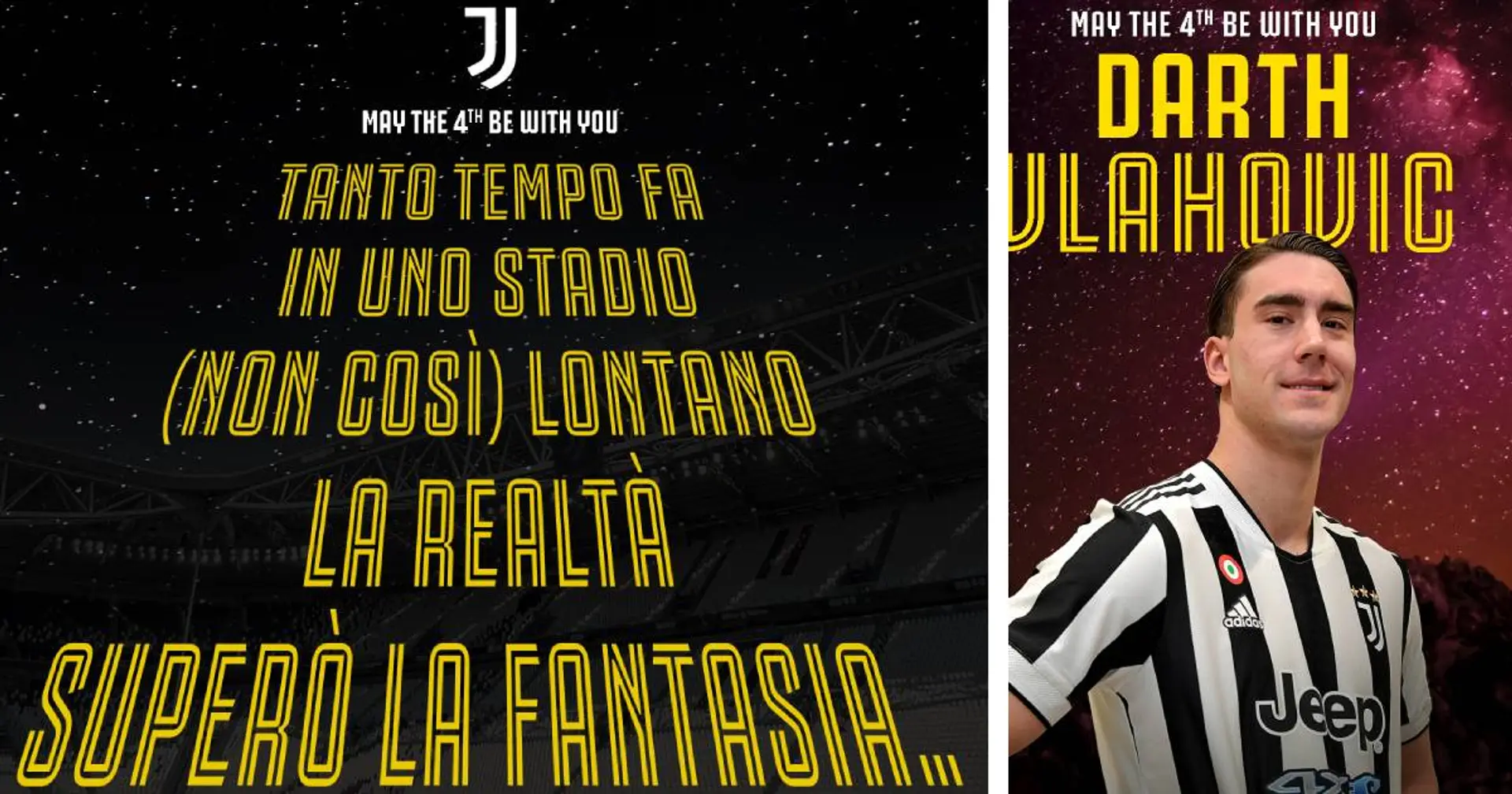 'Darth Vlahovic e non solo', la Juventus celebra lo Star Wars day: l'ironia dei tifosi sui social