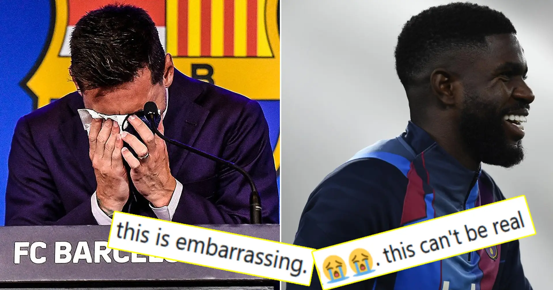 '95% seguro de que esto era una broma': los fans del Barça reaccionan con asombro por la extensión del contrato de Umtiti