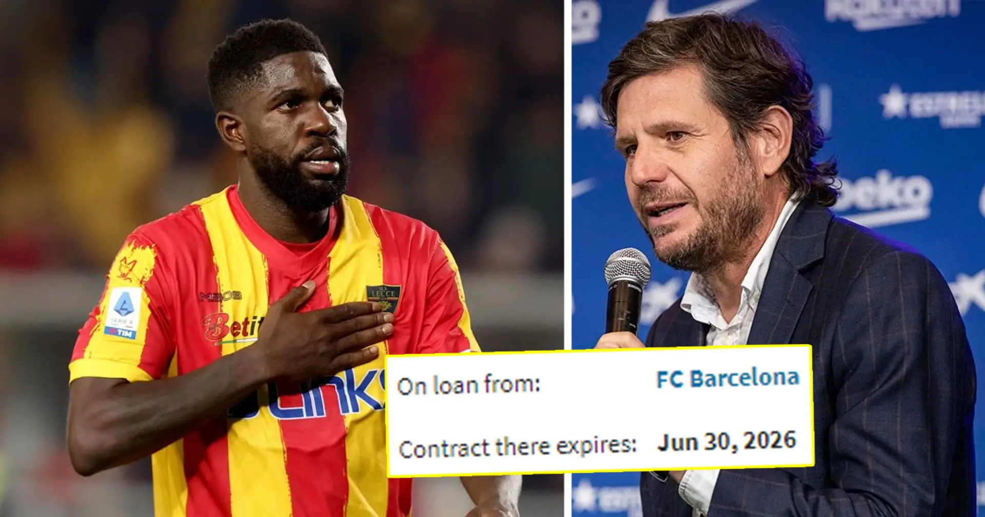 Barca hope to agree contract termination with Umtiti next summer (reliability: 4 stars)