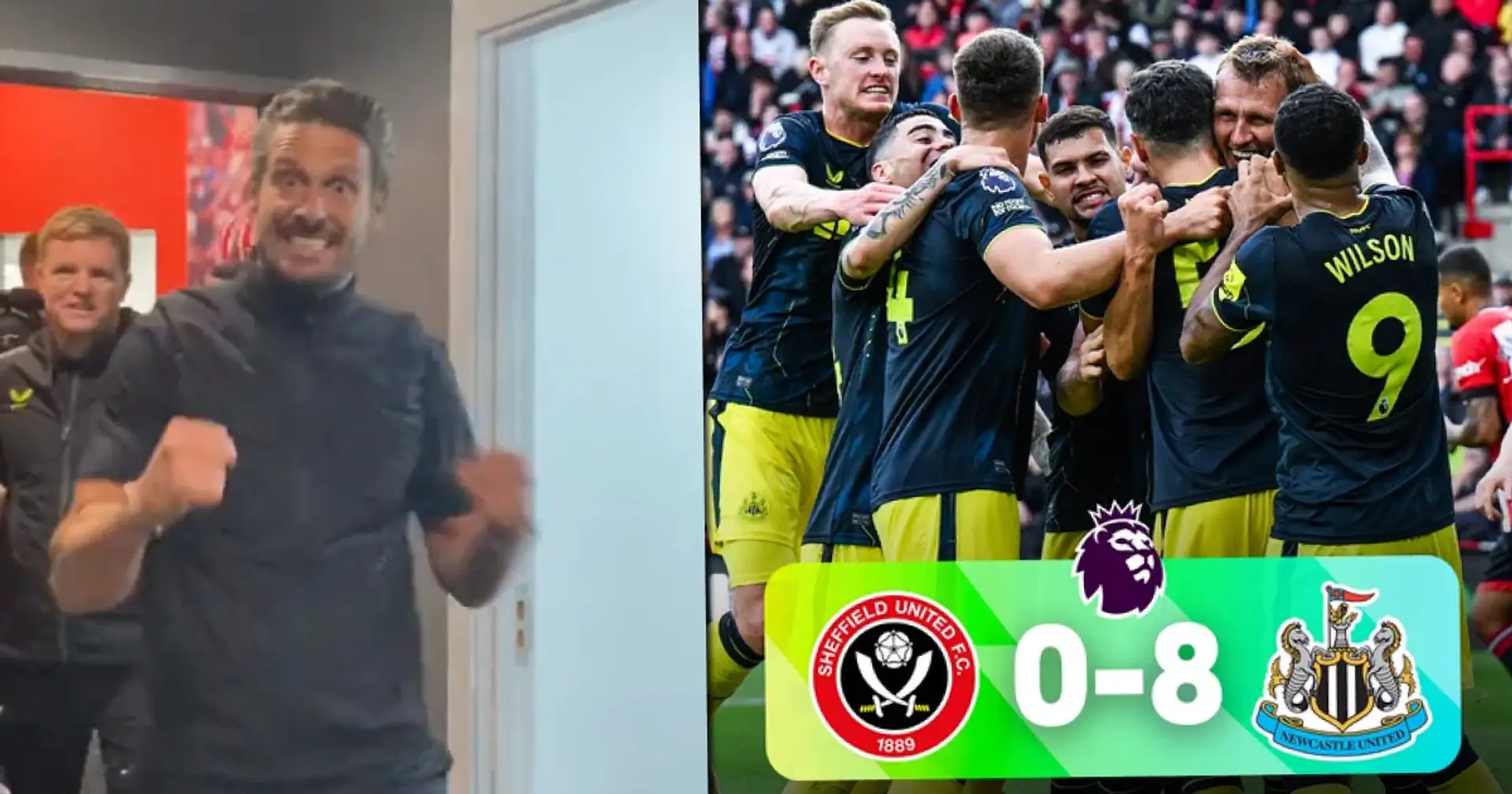 Filmé: les joueurs de Newcastle dans le vestiaire après avoir battu Sheffield United 8-0