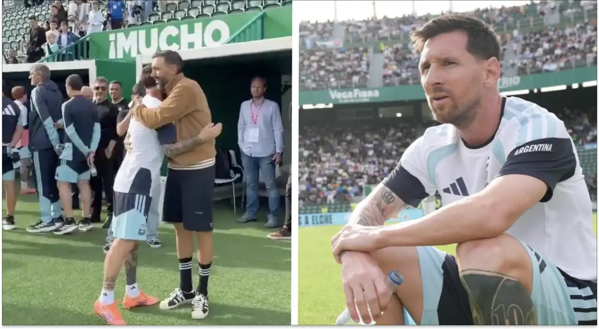Leo Messi reunites with former Barcelona coach during Argentina’s open ...