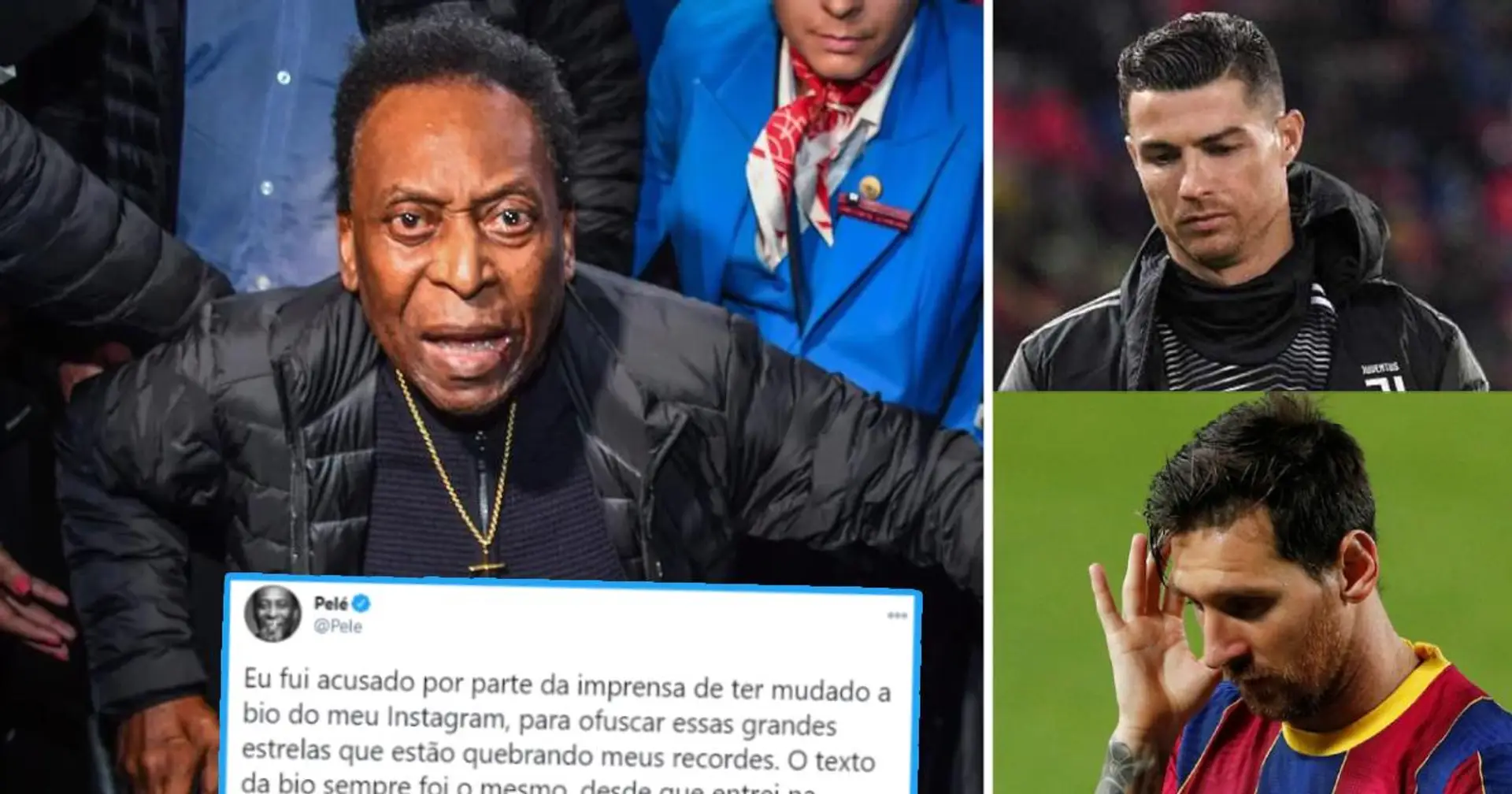 Pele reagiert auf die Anschuldigungen, die Instagram-Bio geändert zu haben, um Messi und Ronaldo zu ärgern