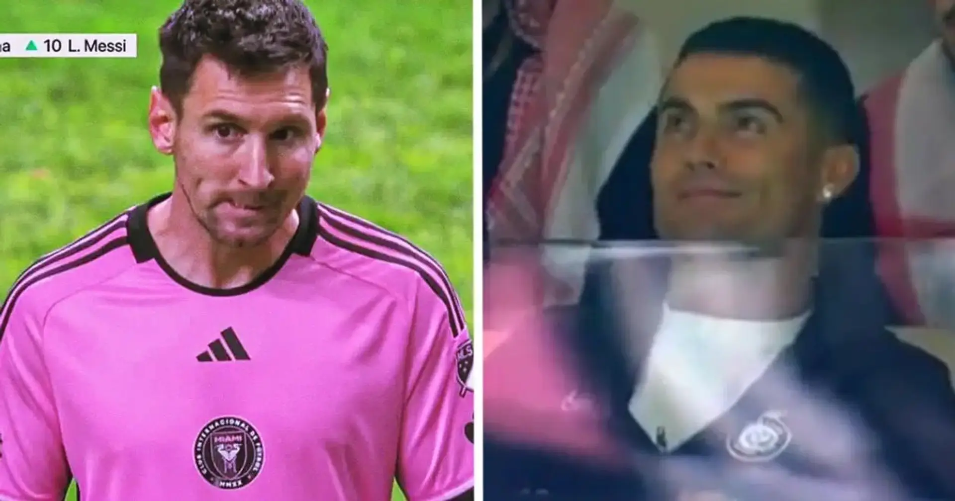 Mit der Kamera erwischt: Die Reaktionen von Messi und Ronaldo beim Testsspiel Al-Nassr gegen Inter Miami