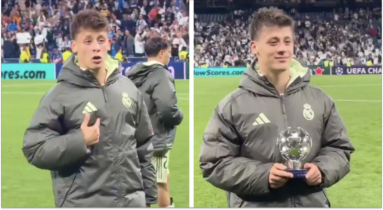 Arda Guler's priceless reaction to winning MOTM award after masterclass