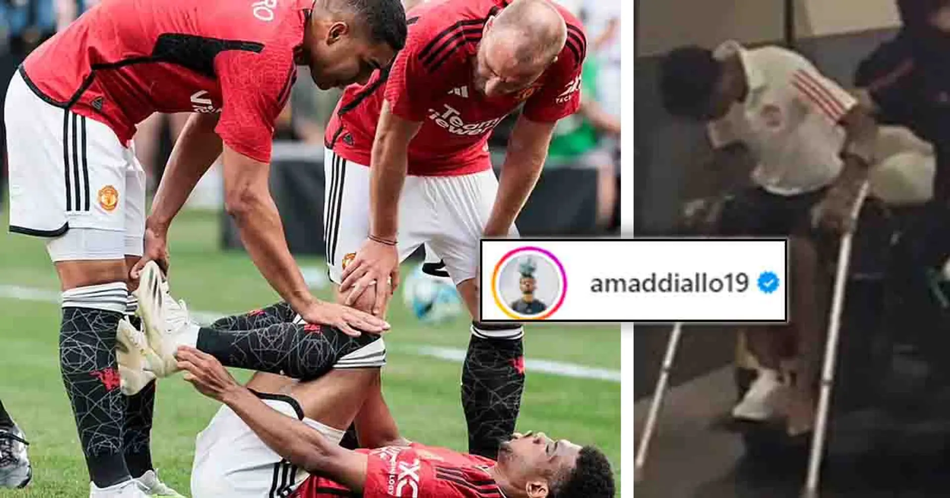 Amad Diallo gives update on injury situation after leaving Arsenal game in crutches