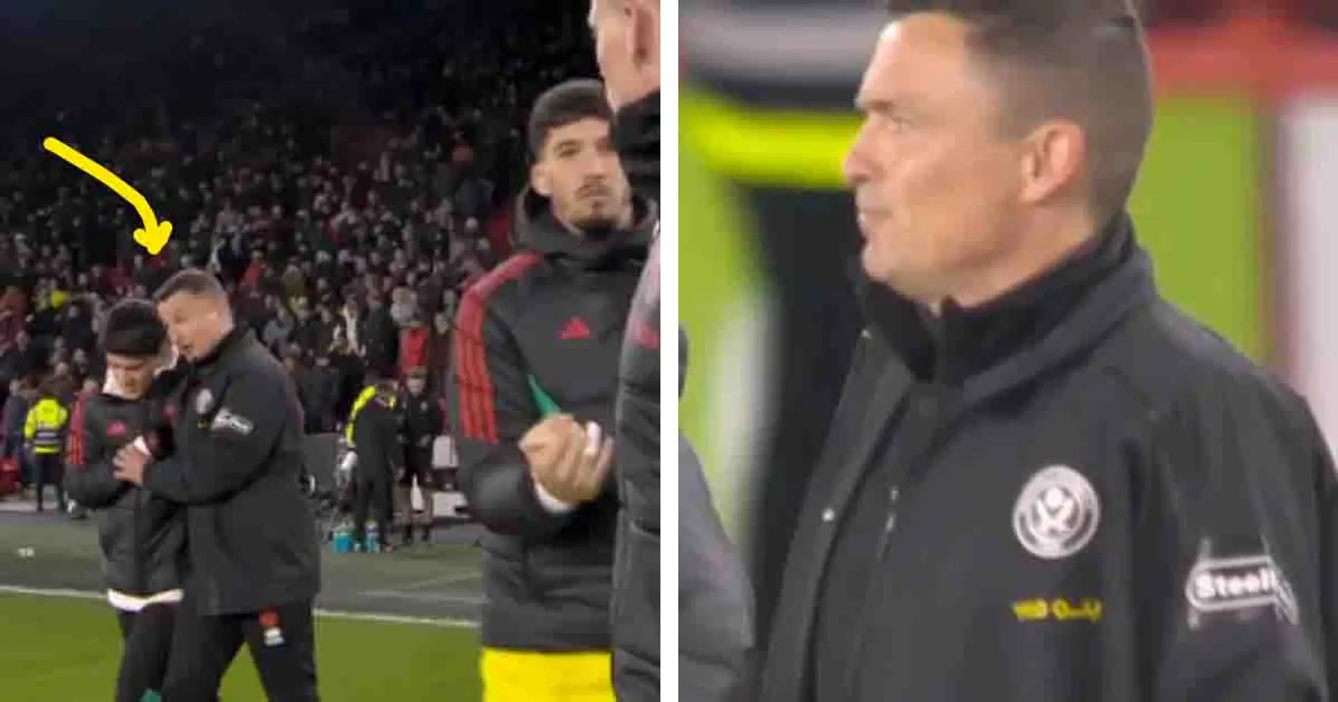 Sheffield United boss Heckingbottom seen chatting with one Man United star after loss – fans start loan gossip