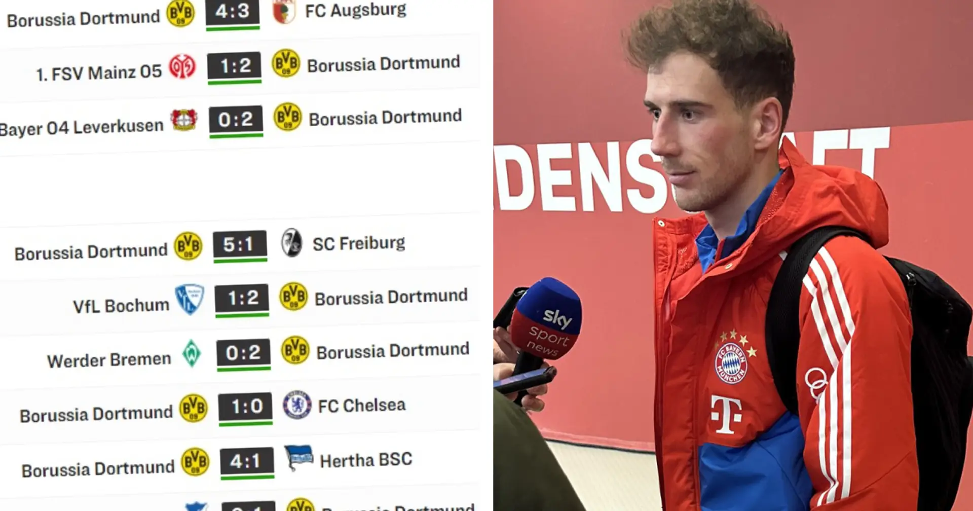 Goretzka über Dortmunds 9 Siege in Folge: "Beeindruckend? Das weiß ich nicht"