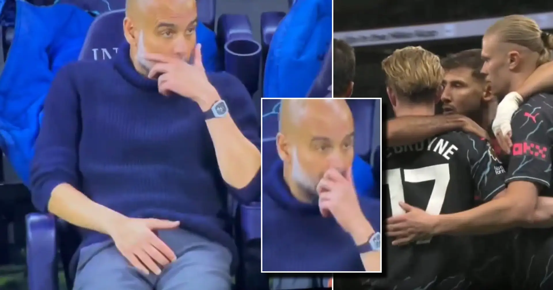 Pep Guardiola spotted touching genitals live on TV — Man City score almost right after