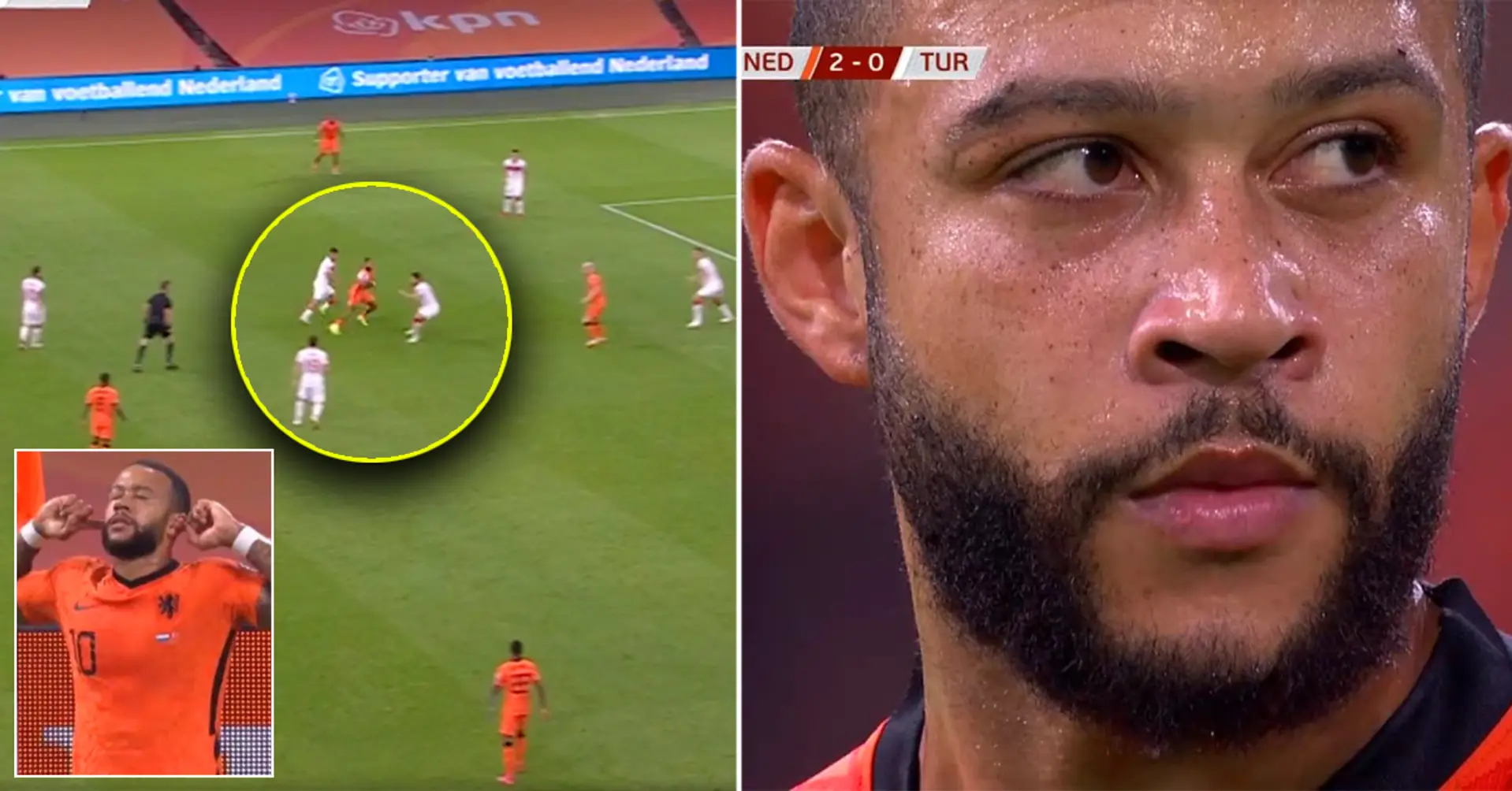 Memphis Depay scores a world-class goal for Holland, even his teammates look stunned