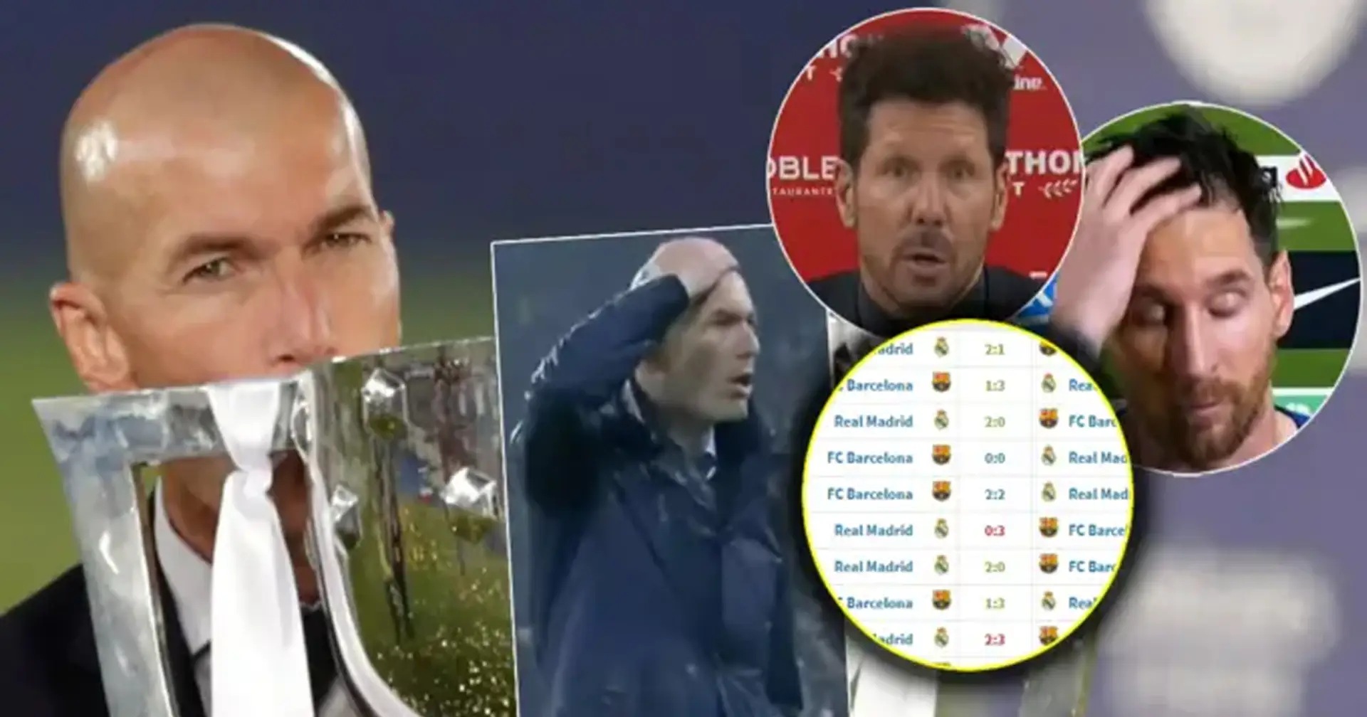 Zinedine Zidane se marcha con récord absolutamente real ante los 2 grandes rivales del Real Madrid