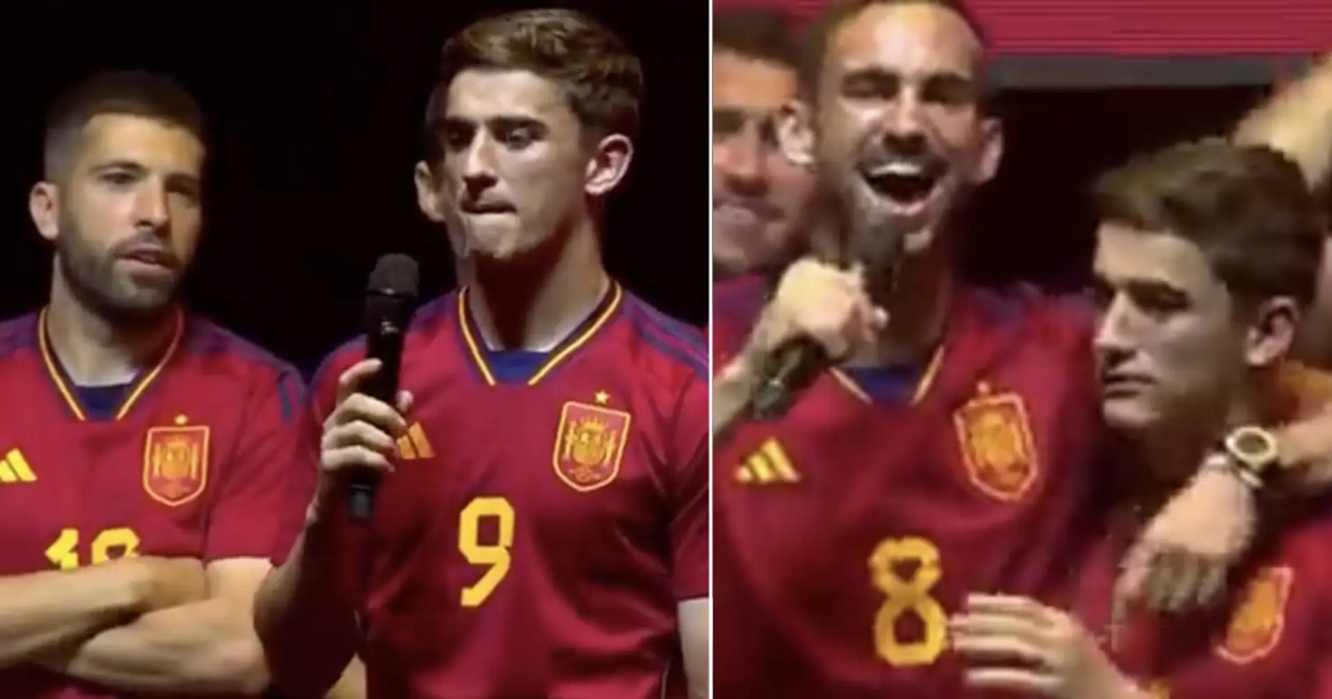 Fans chant 'f**k you Barca' as Gavi delivers champion speech at Real Madrid's basketball stadium