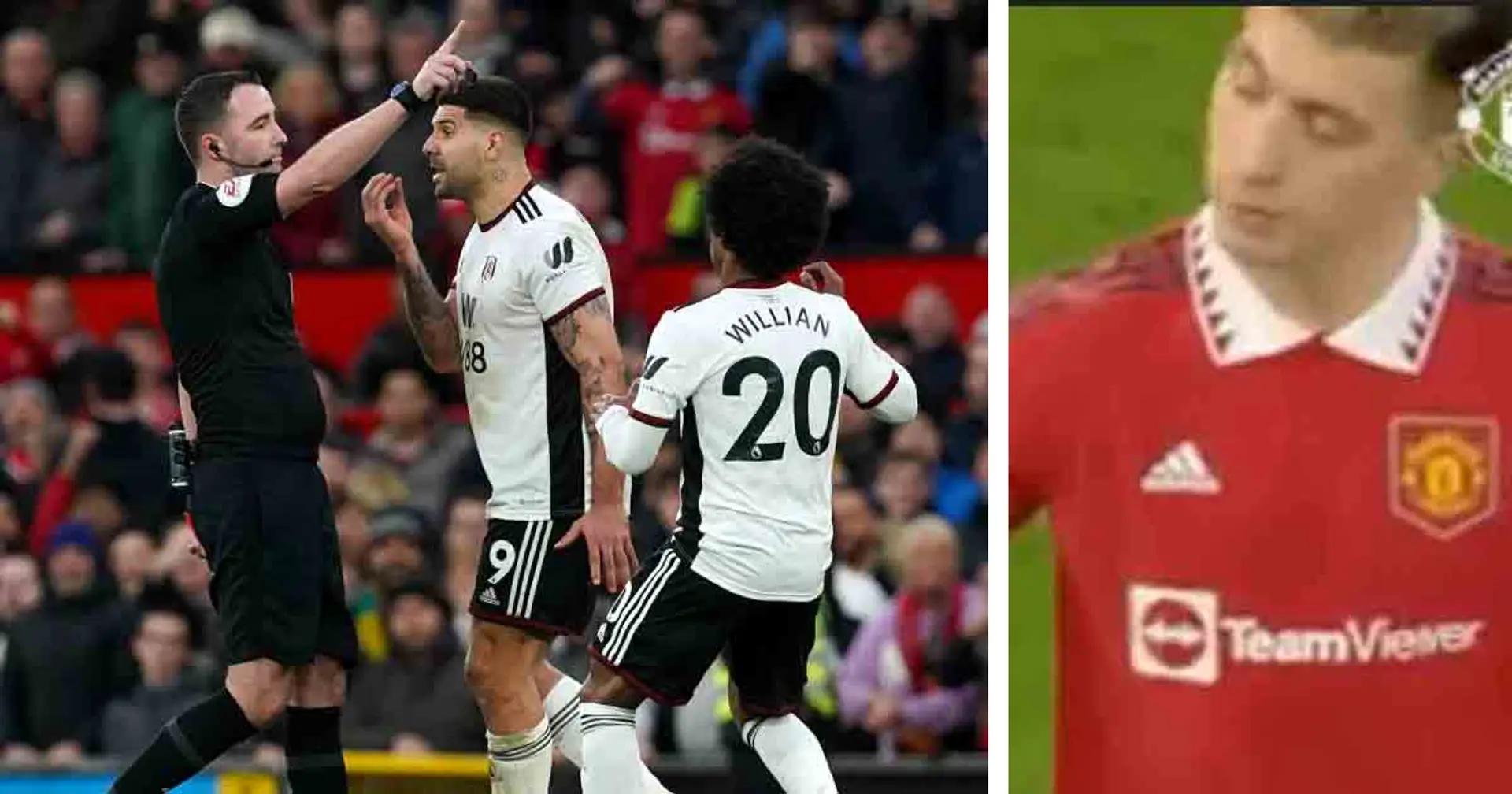 Man United fans love Martinez's reaction to Willian sending off in Fulham win - shown in pics