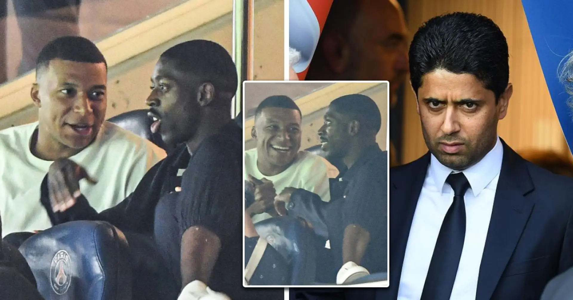 Kylian Mbappe and Ousmane Dembele spotted laughing in the stands during club's goalless draw with Lorient