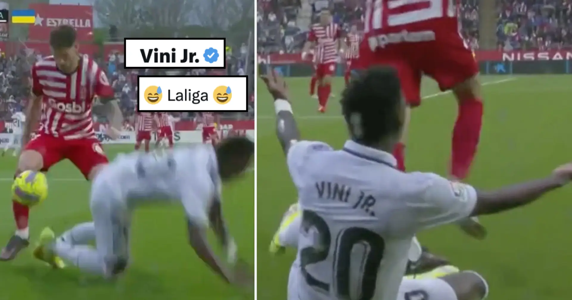 "😅La Liga😅": Vinicius macht sich über die Entscheidung des Schiedsrichters lustig, ihm im Spiel gegen Girona eine gelbe Karte zu zeigen 