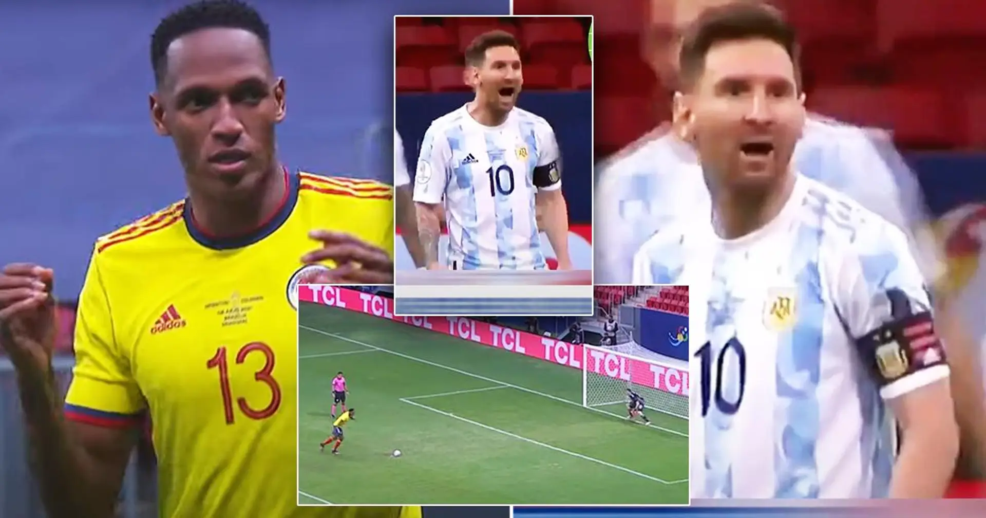 Leo Messi urla "Balla ora!" a Yerri Mina dopo l'errore decisivo dal dischetto del colombiano