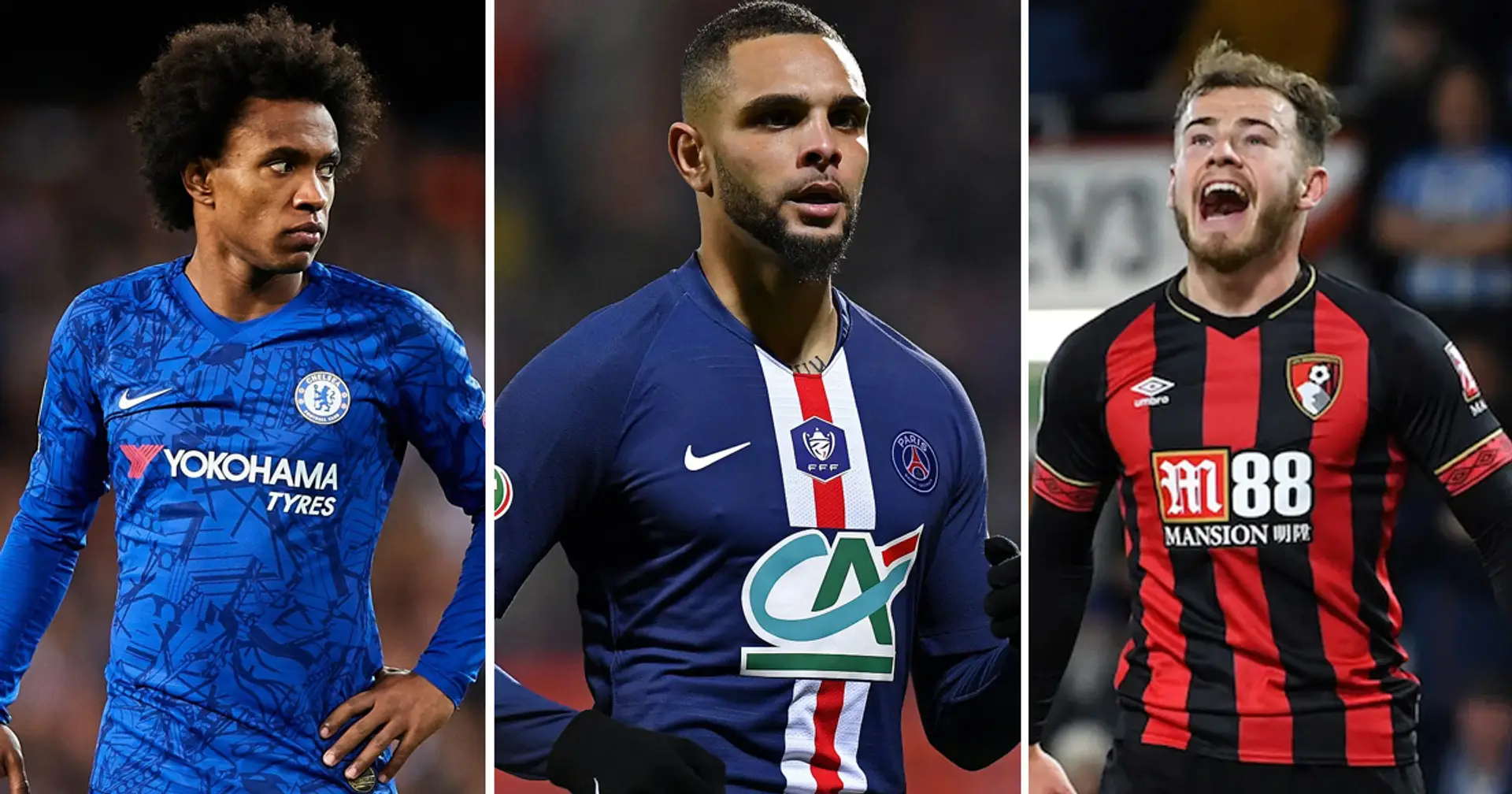 Arsenal reportedly keeping tabs on Willian, Fraser and Kurzawa, all of whom are out of contract this summer