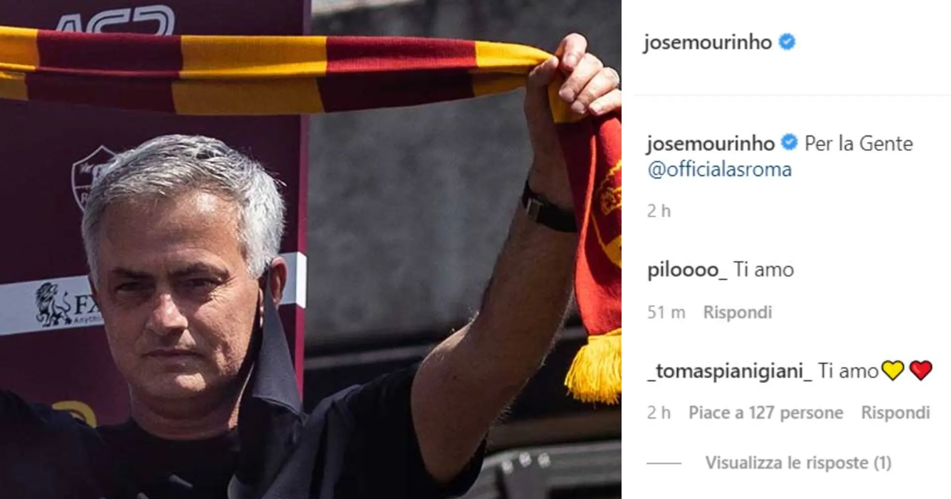 "C’è un popolo alle tue spalle mister", il post di Mourinho scatena i tifosi giallorossi