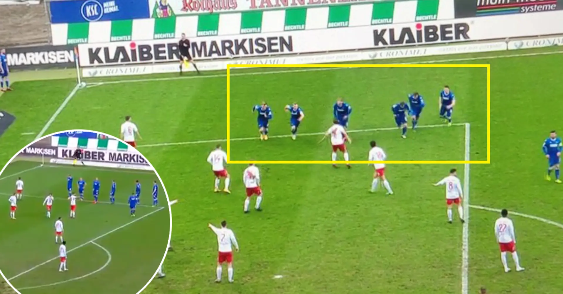German team Karlsruher stun opponents with unexpected and creative corner kick routine