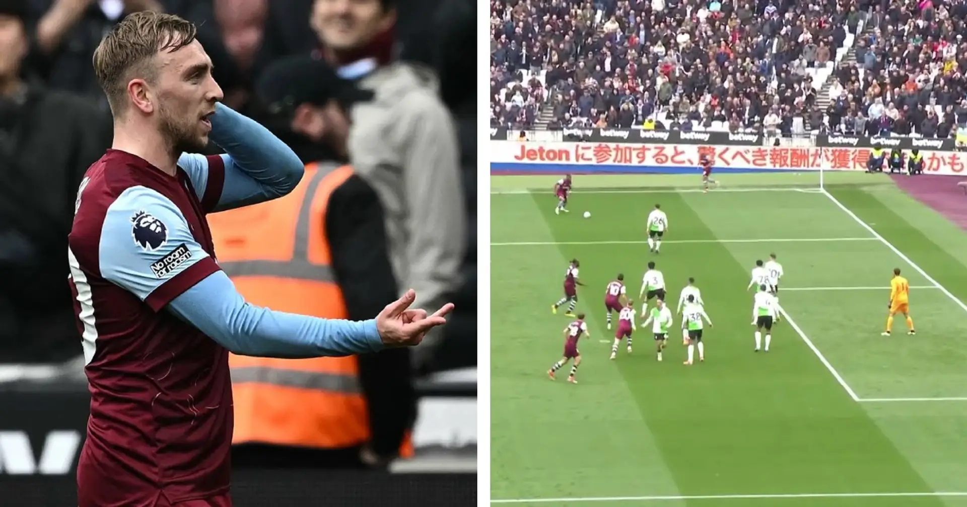 Fans react as Liverpool go 1-0 down to West Ham's 'corner taken quickly' in first-half