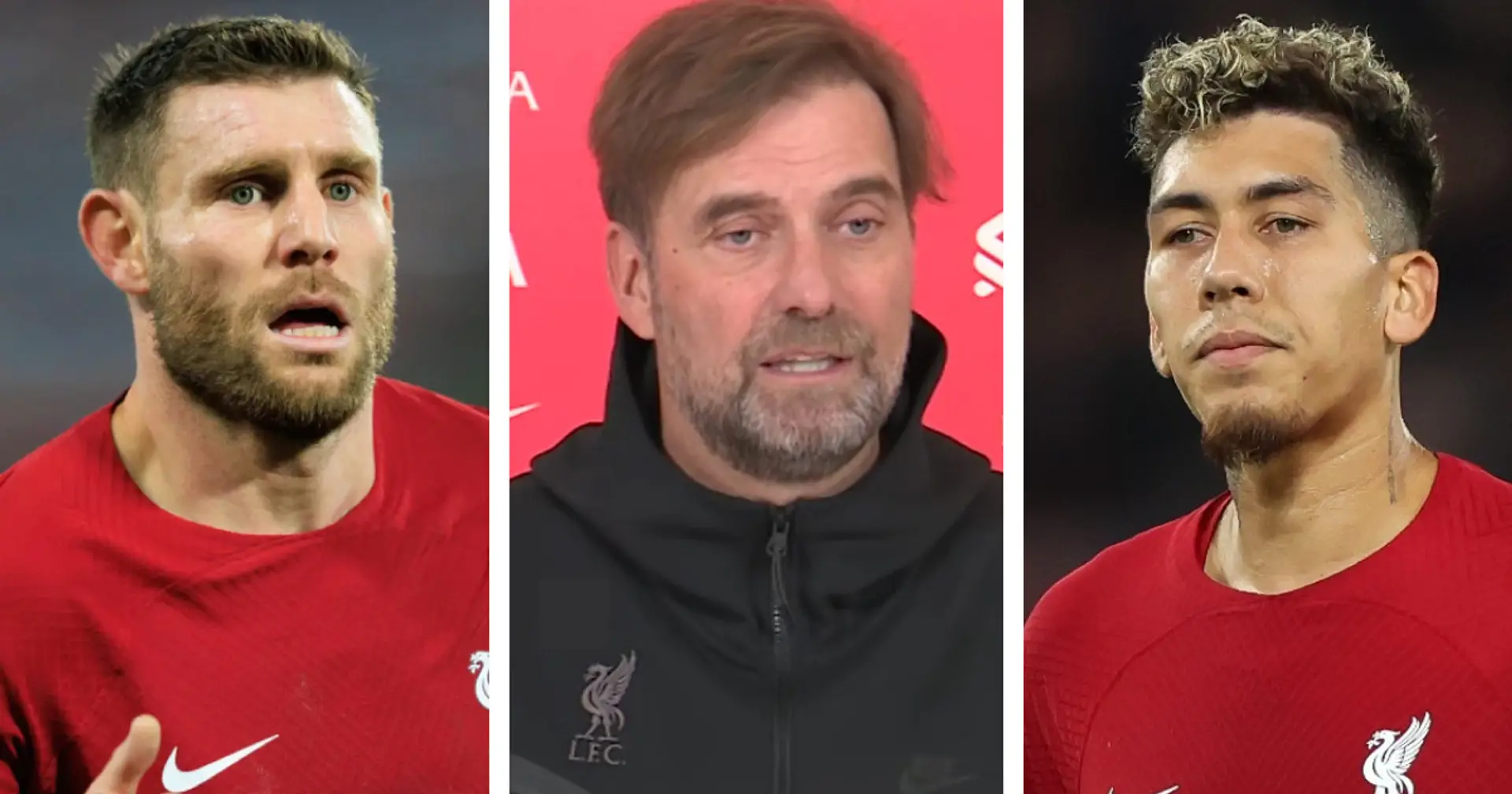 Klopp confirms Milner and Firmino will miss 'a couple of games'