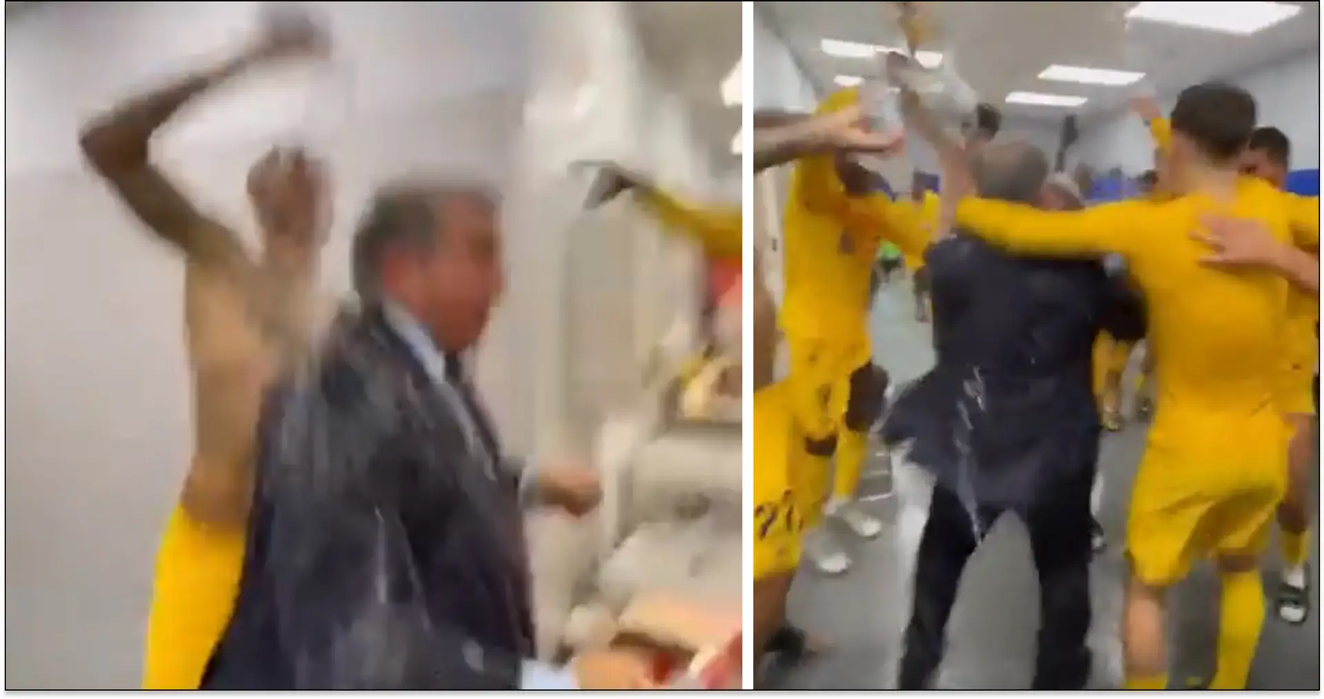 Video: Verrückte Szenen in der Umkleidekabine von Barça: Laporta wird mit Champagner übergossen