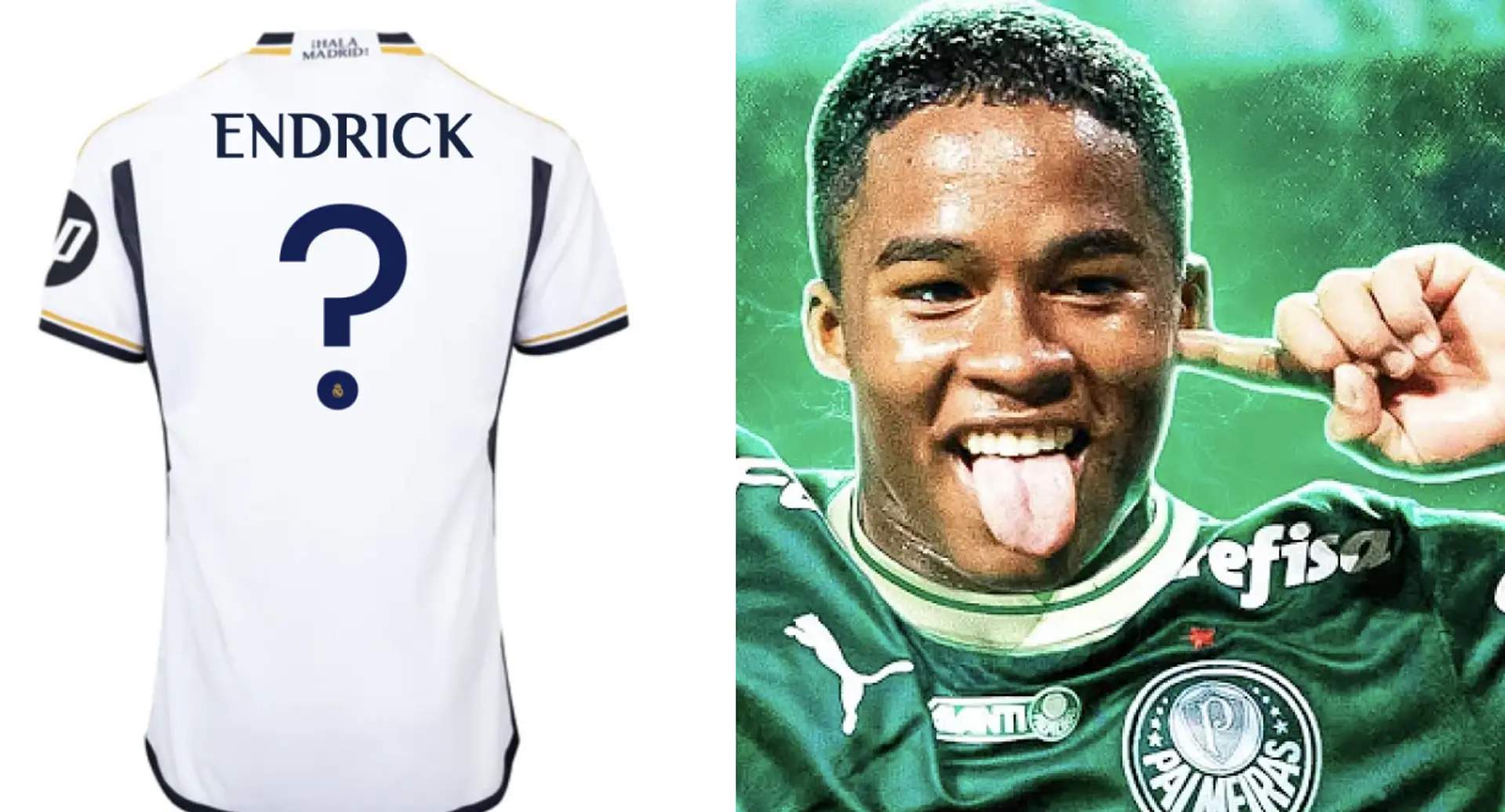 Endrick zeigt auf die Rückennummer, die er bei Real Madrid tragen möchte, und es ist NICHT die Nummer 9