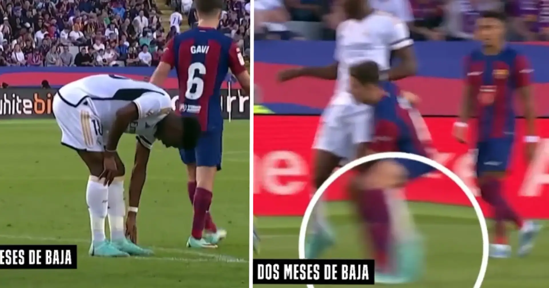 Visto: Un jugador del Barça causa grave lesión a Tchouameni en el Clásico, no recibe ni una tarjeta amarilla