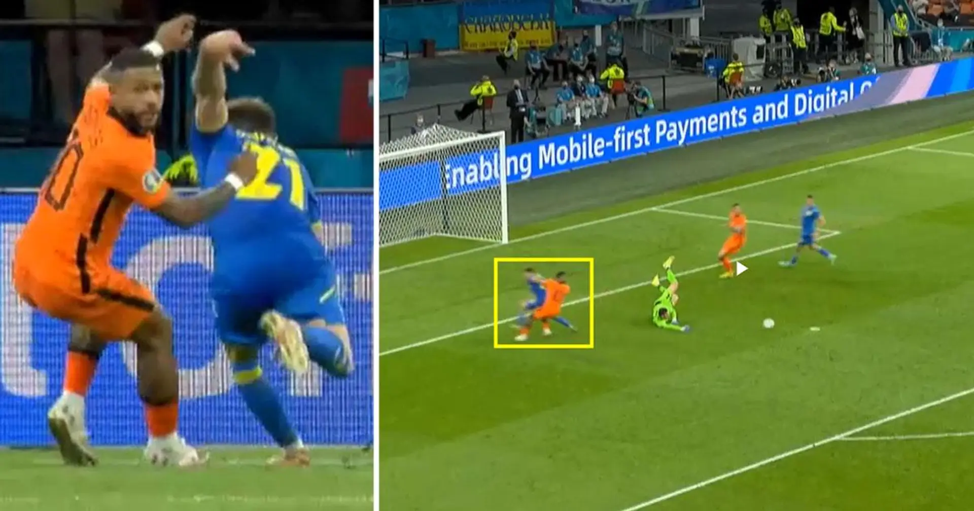 El gran papel de Memphis Depay en el primer gol de Holanda contra Ucrania