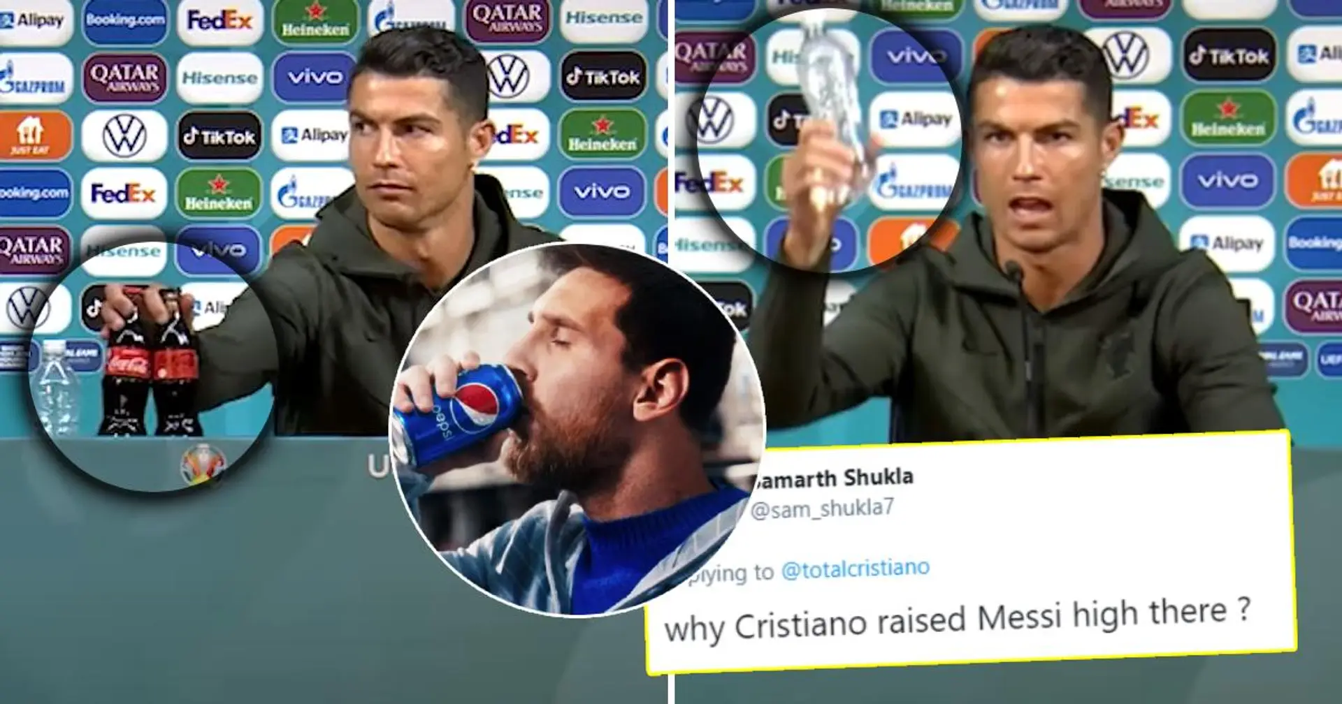 "Pendant ce temps, Messi boit Pepsi et nous avons encore des débats sur le GOAT?": Cristiano Ronaldo retire les bouteilles de Coca Cola en conférence de presse – les fans discutent de Leo