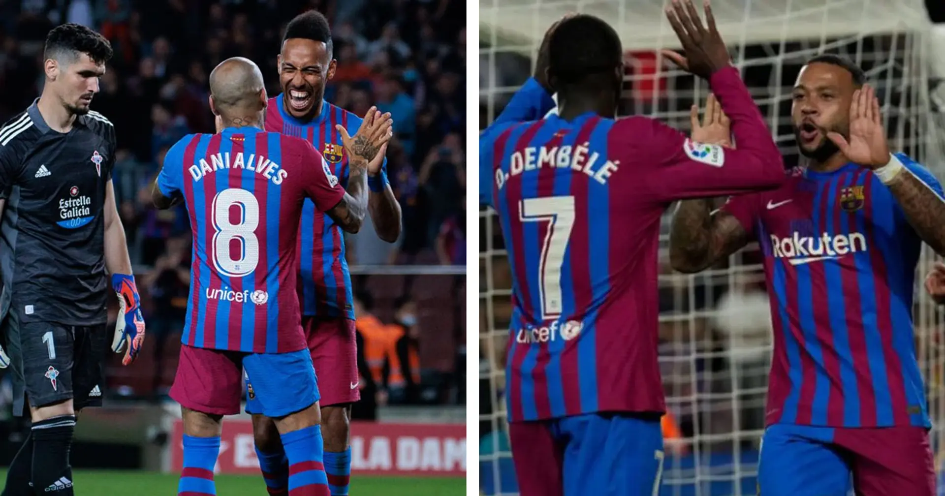 Dembélé - 9, Aubameyang - 8: valoración de los jugadores del Barça en la victoria ante el Celta de Vigo