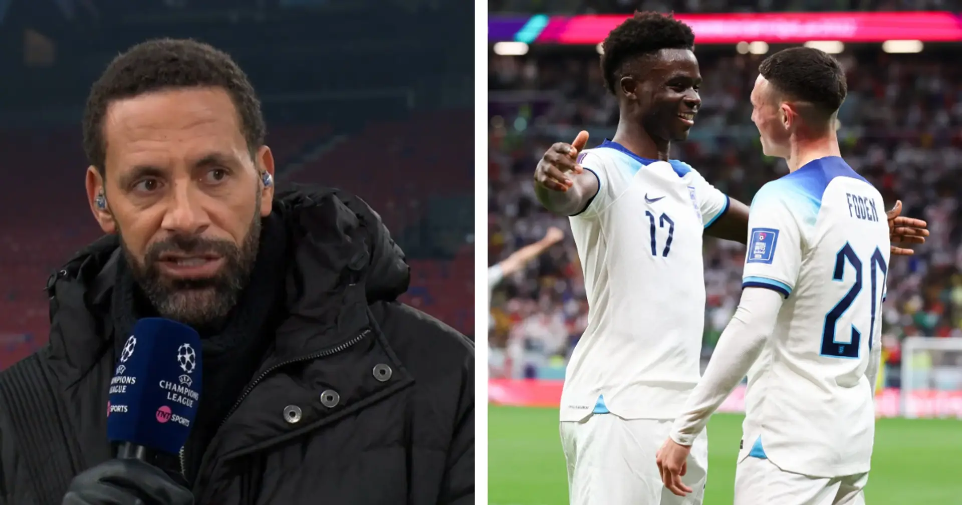 Rio Ferdinand doubles down on Bukayo Saka 'world-class' stance with Phil Foden comparison