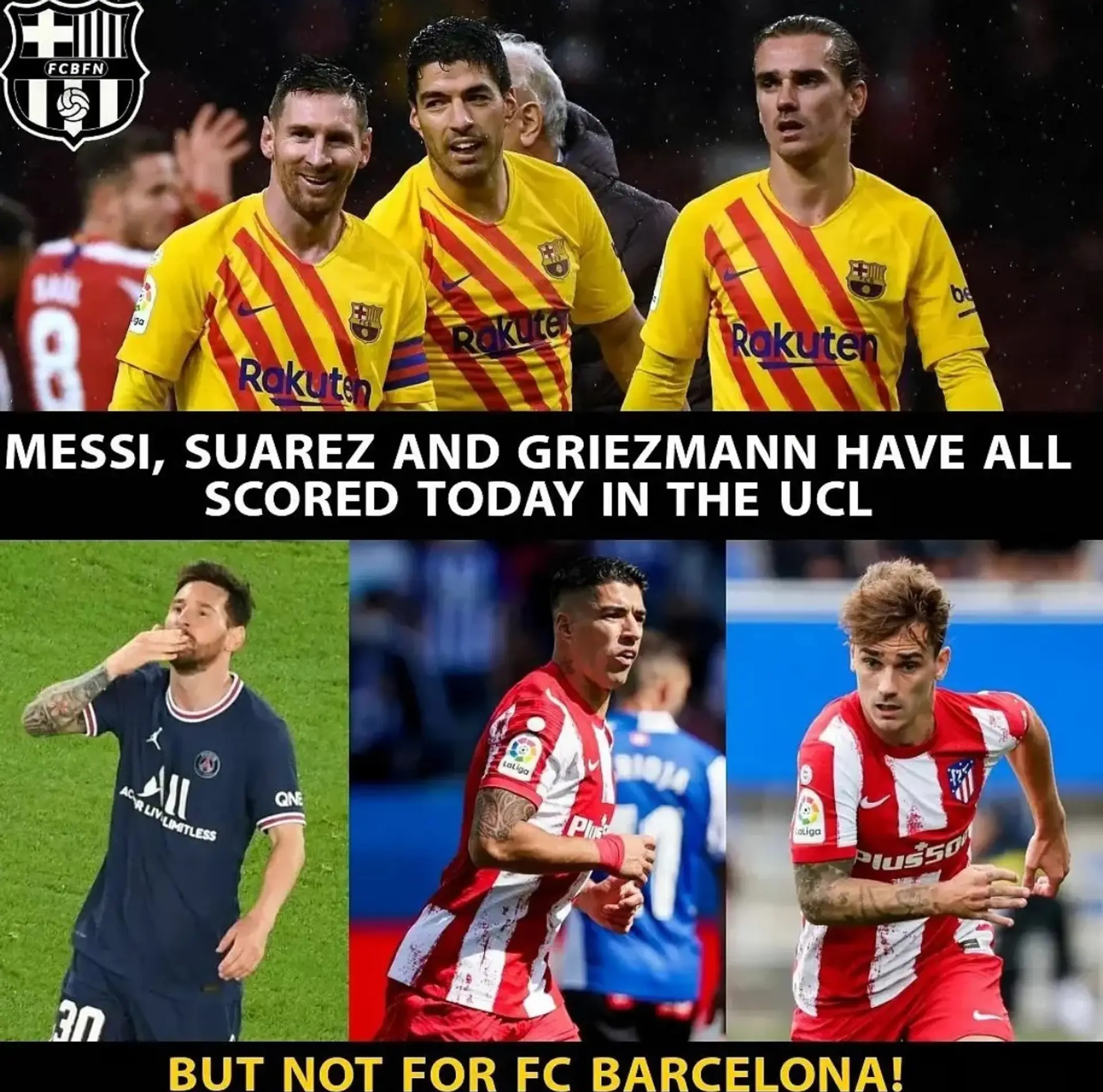 Messi , Surazi and Griezimann, they have scored today in the UCL.