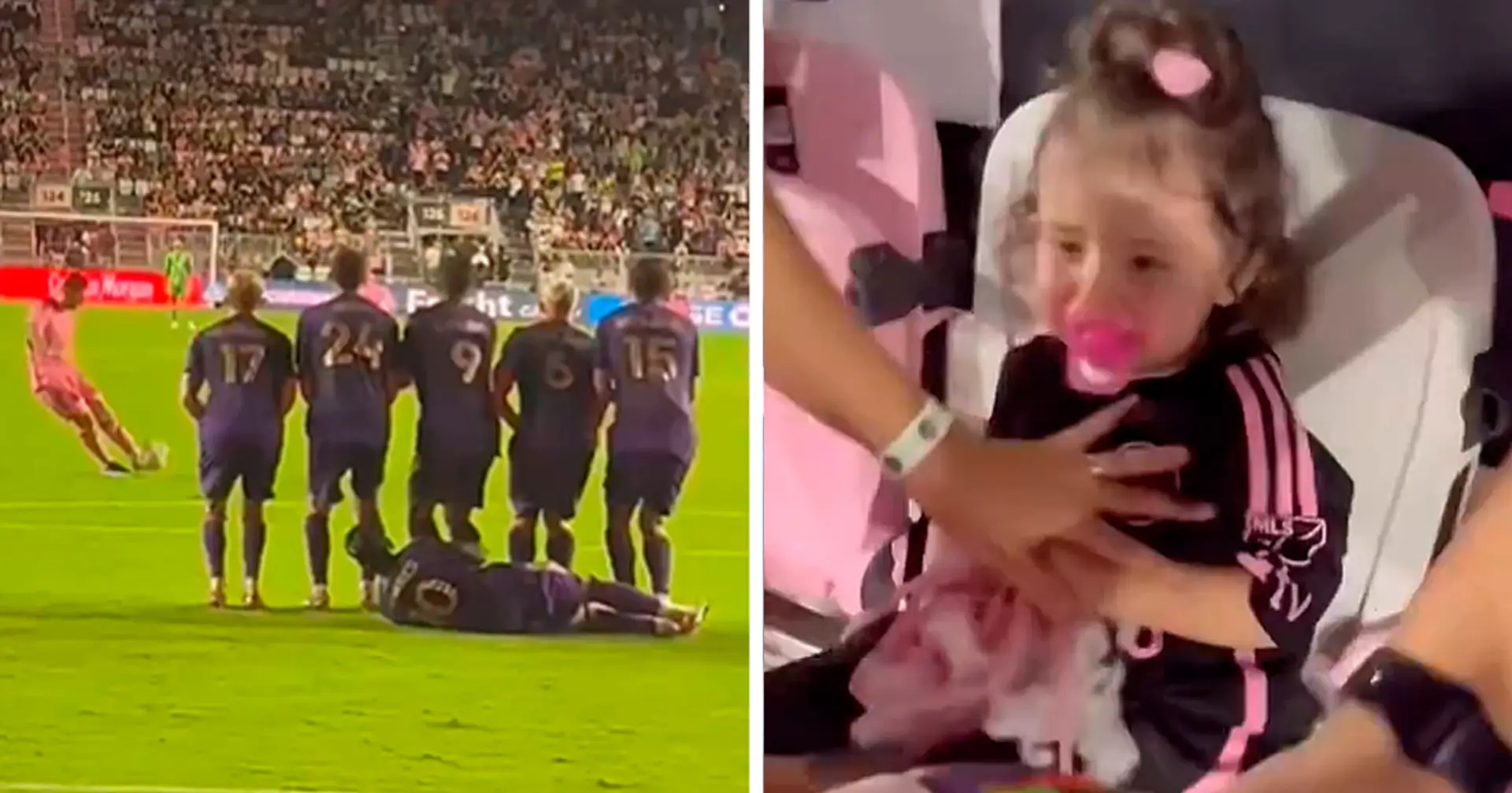 Lionel Messi hits young Inter Miami fan after taking a free-kick - leaving her in tears