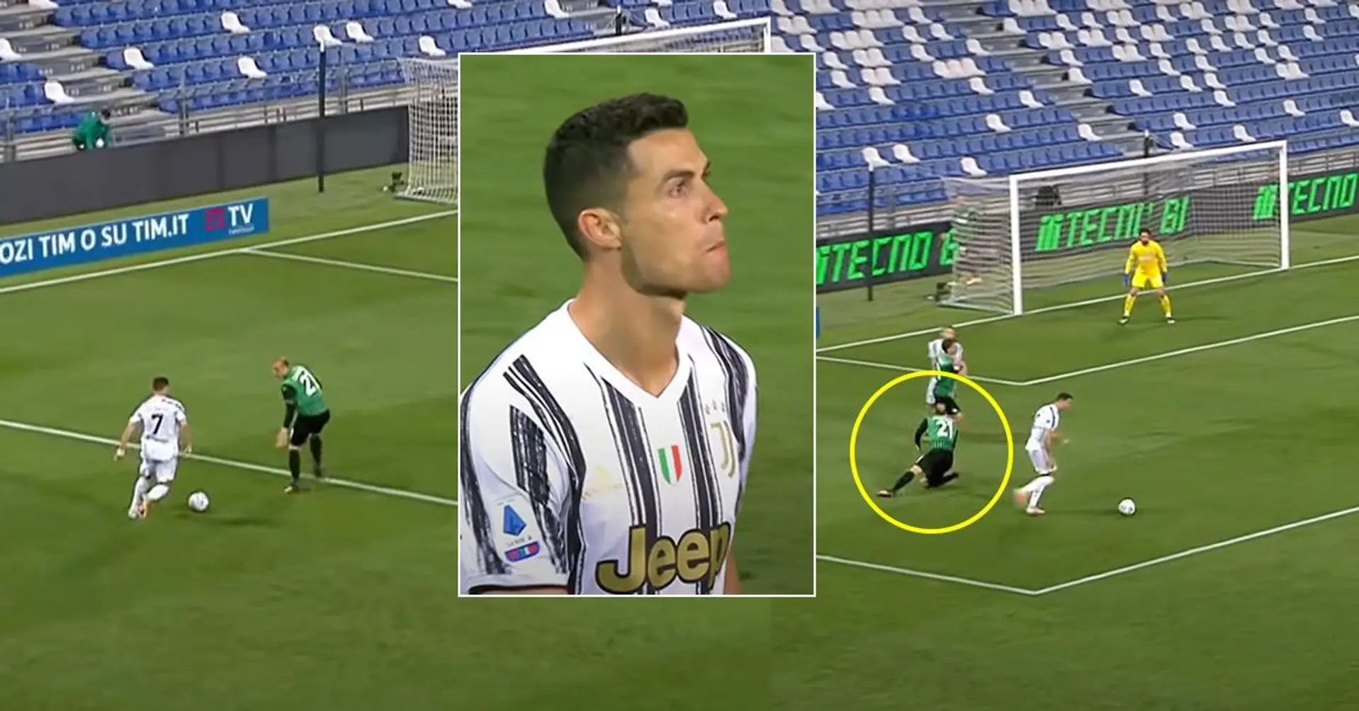 Cristiano Ronaldo verblüfft Serie-A-Verteidiger mit unglaublichem Trick und lässt ihn am Boden liegen