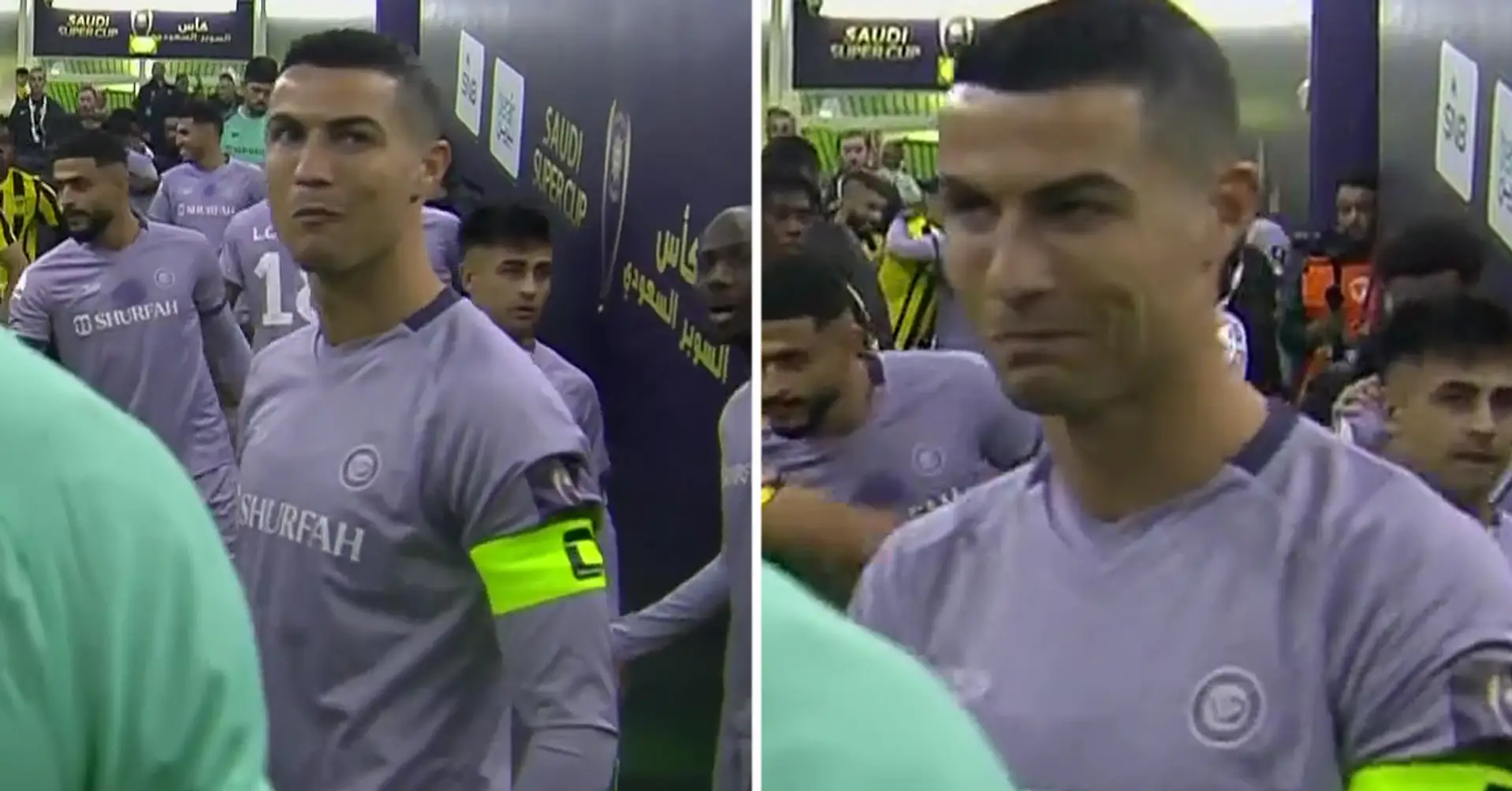 Es wurde ein Video veröffentlicht, das Cristiano Ronaldo beim Treffen mit Espírito Santo, dem Trainer von Al-Ittihad, im Spielertunnel zeigt 