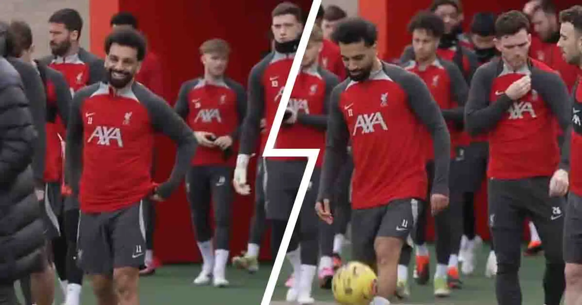 Spotted: Mo Salah beams in return to Liverpool training