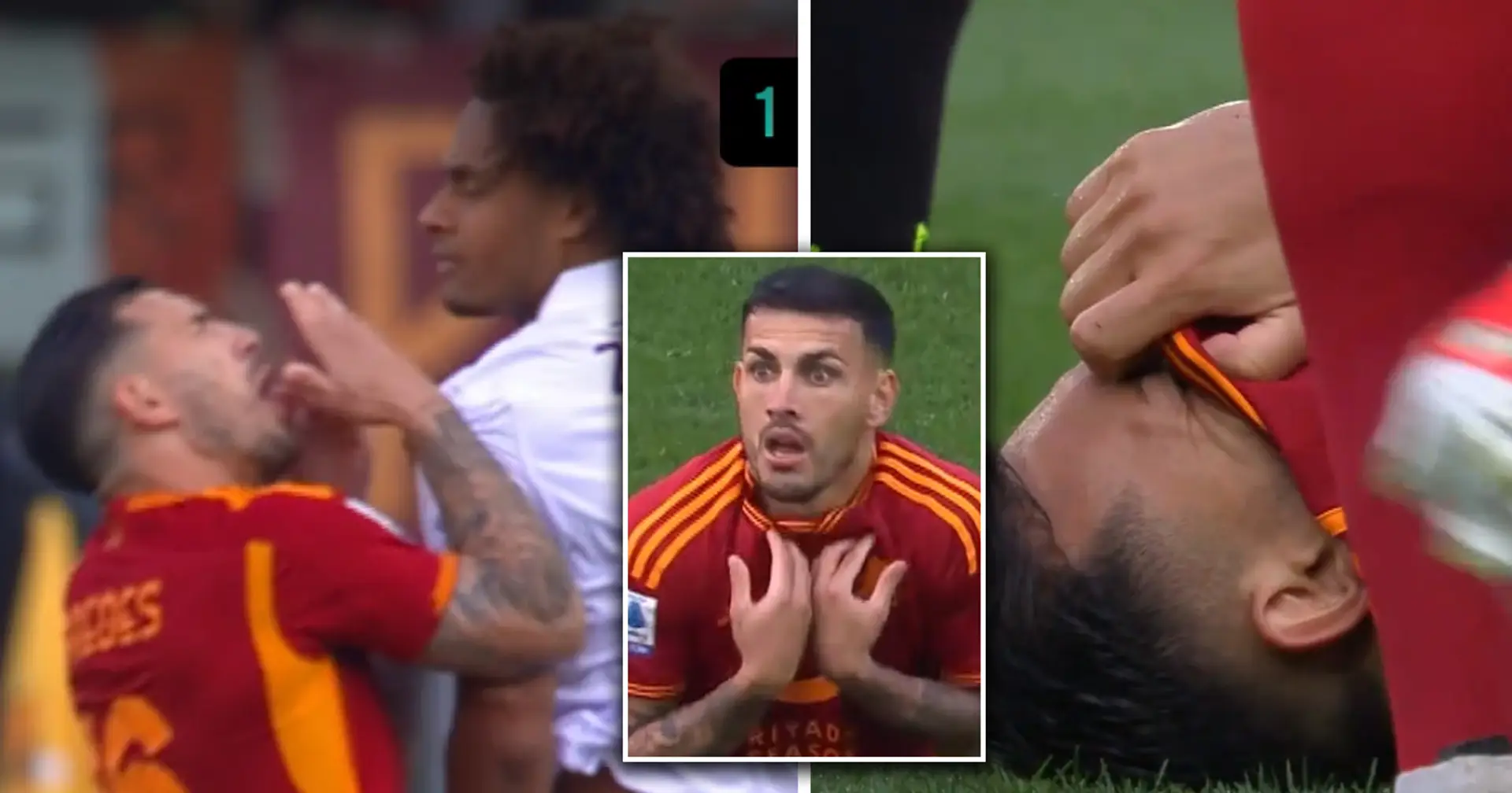 Leandro Paredes gets mad at referee after receiving a yellow card for ridiculous simulation 