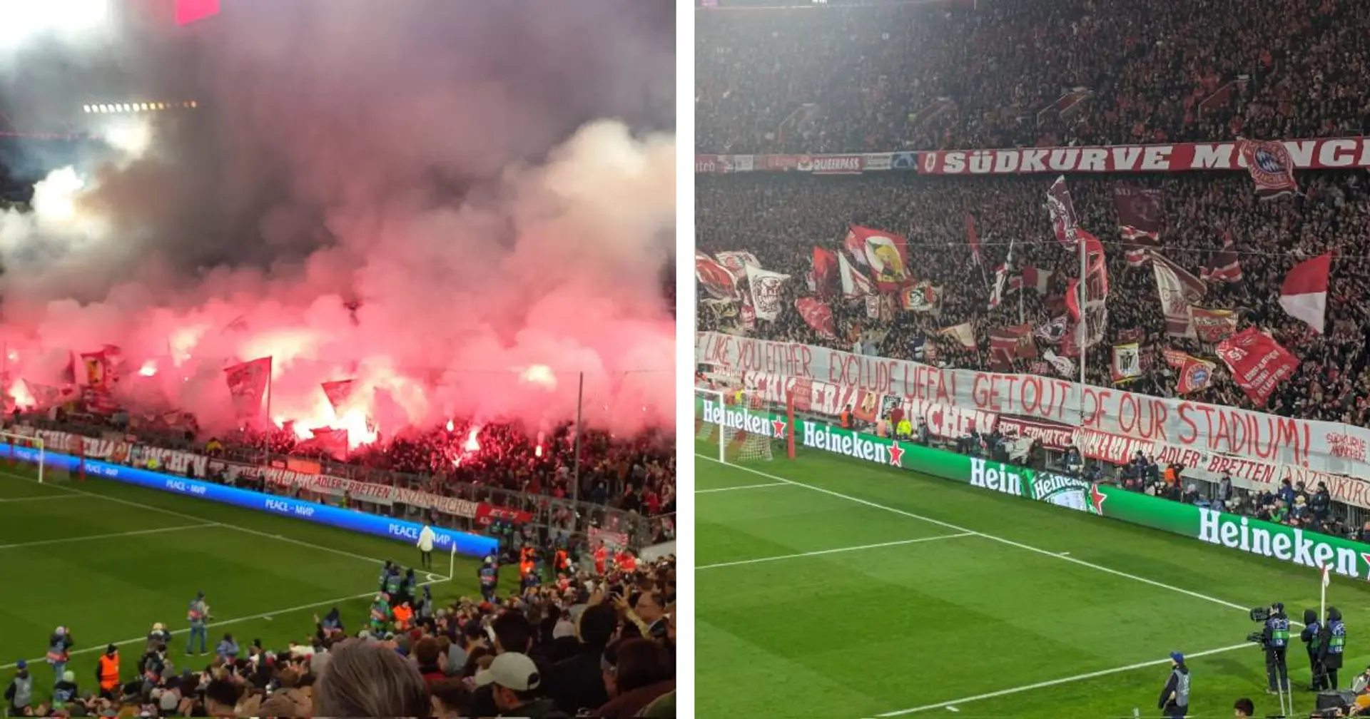 "UEFA ausschließen!": Bayern-Fans zeigen Mega-Pyroshow und senden klare Botschaft in der Allianz Arena