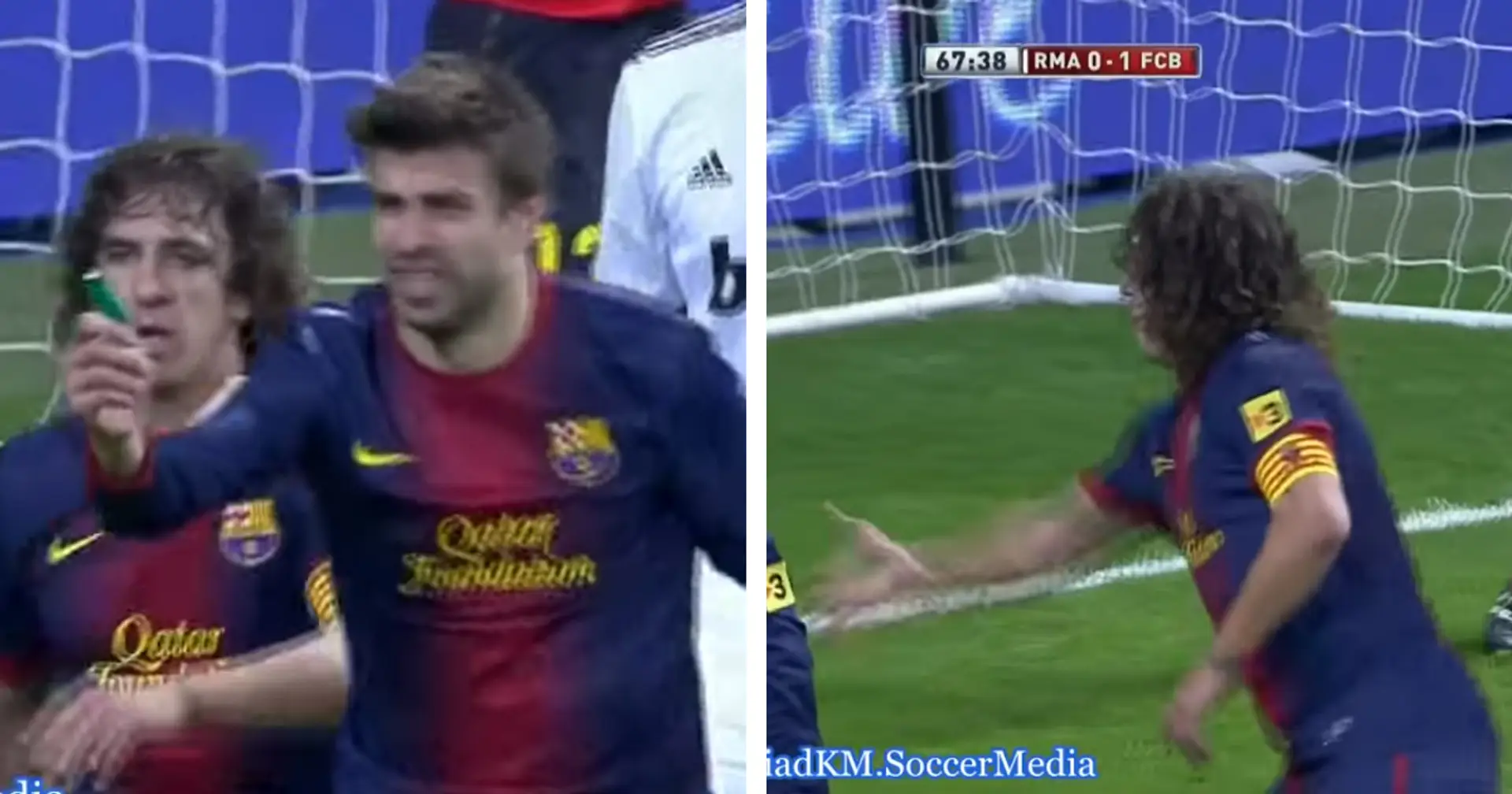 Alte vs. neue Generation in 7 Sekunden: So reagierten Puyol und Pique einst auf Feuerzeuge, die von Fans von Real Madrid geworfen wurden