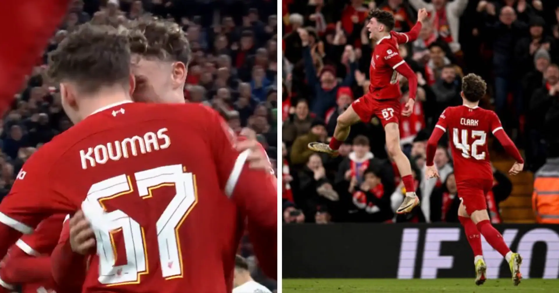 SPOTTED: Lewis Koumas overwhelmed by emotions after scoring debut Liverpool goal