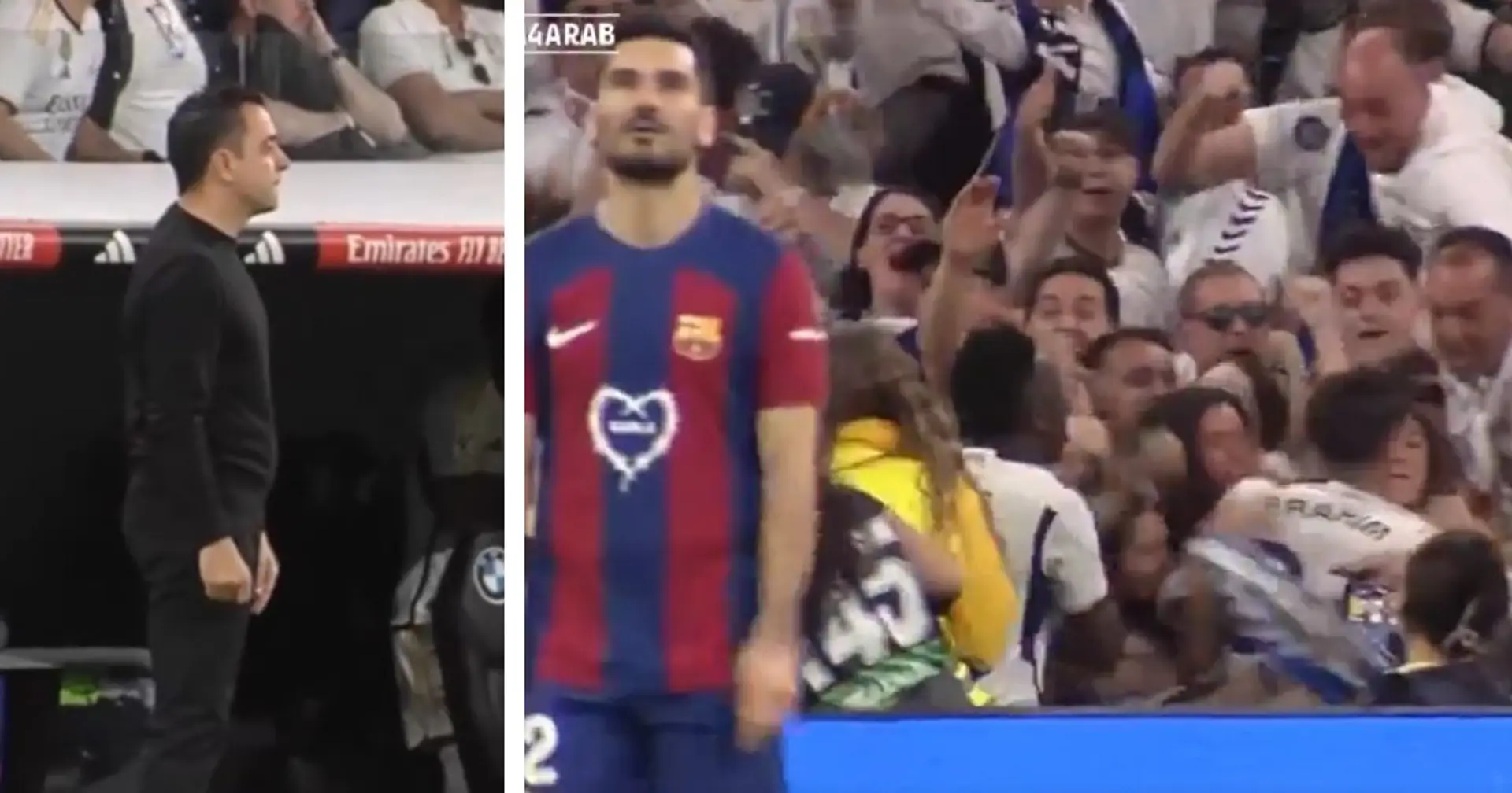 Xavi spotted watching Vinicius and Real Madrid's bench celebrate Bellingham's winner in Clasico