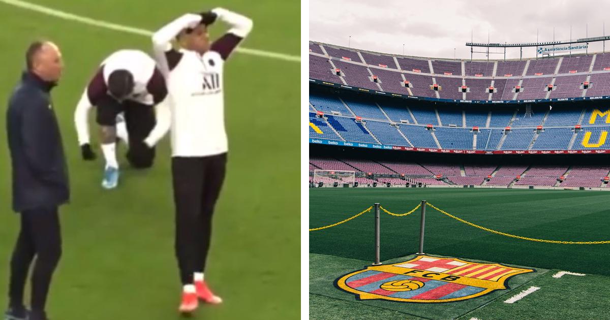 👀 La réaction de Kylian Mbappé quand il découvre le Camp Nou avant Barça/PSG en Ligue des champions
