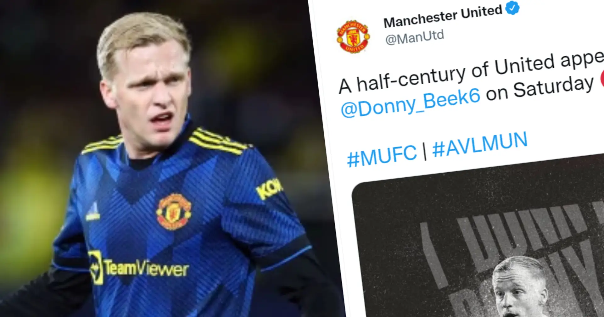 Man United congratulate Donny van de Beek for 50-game milestone: Here's how much he actually played