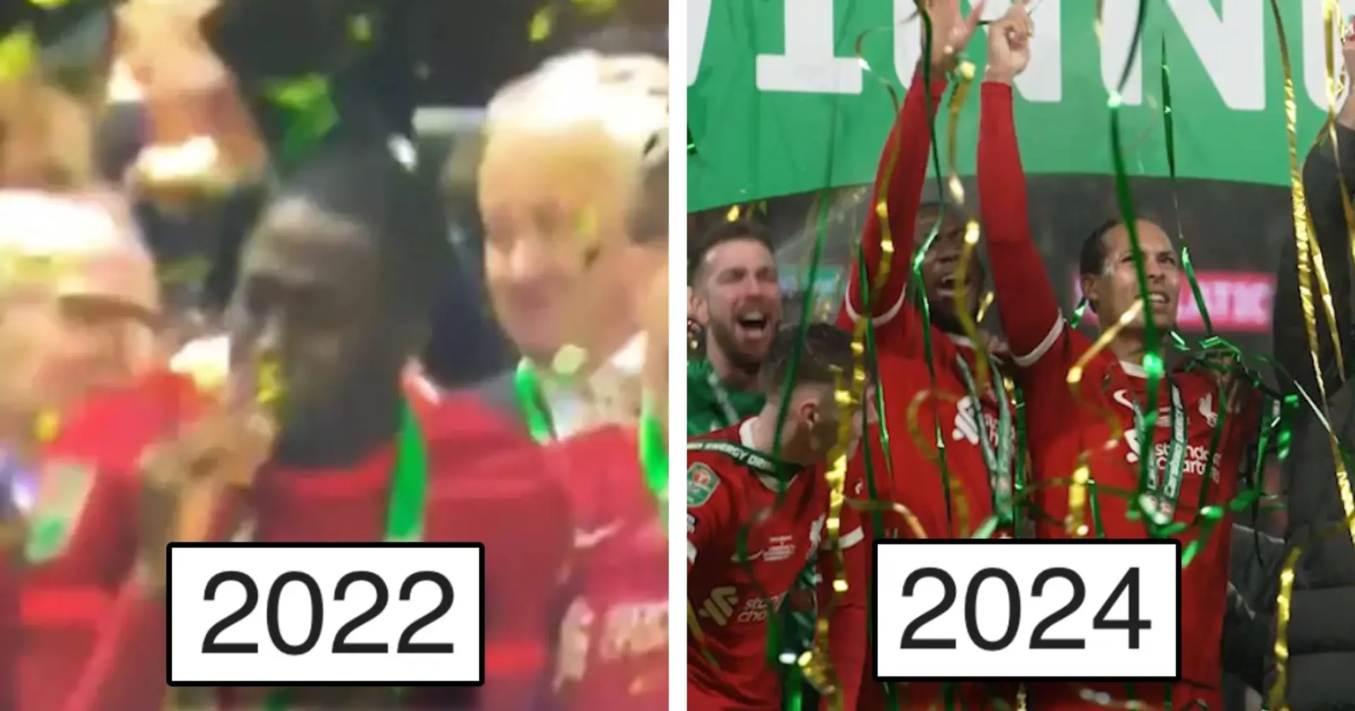 Spotted: Konate nearly chokes on confetti AGAIN during Carabao Cup celebrations (video)