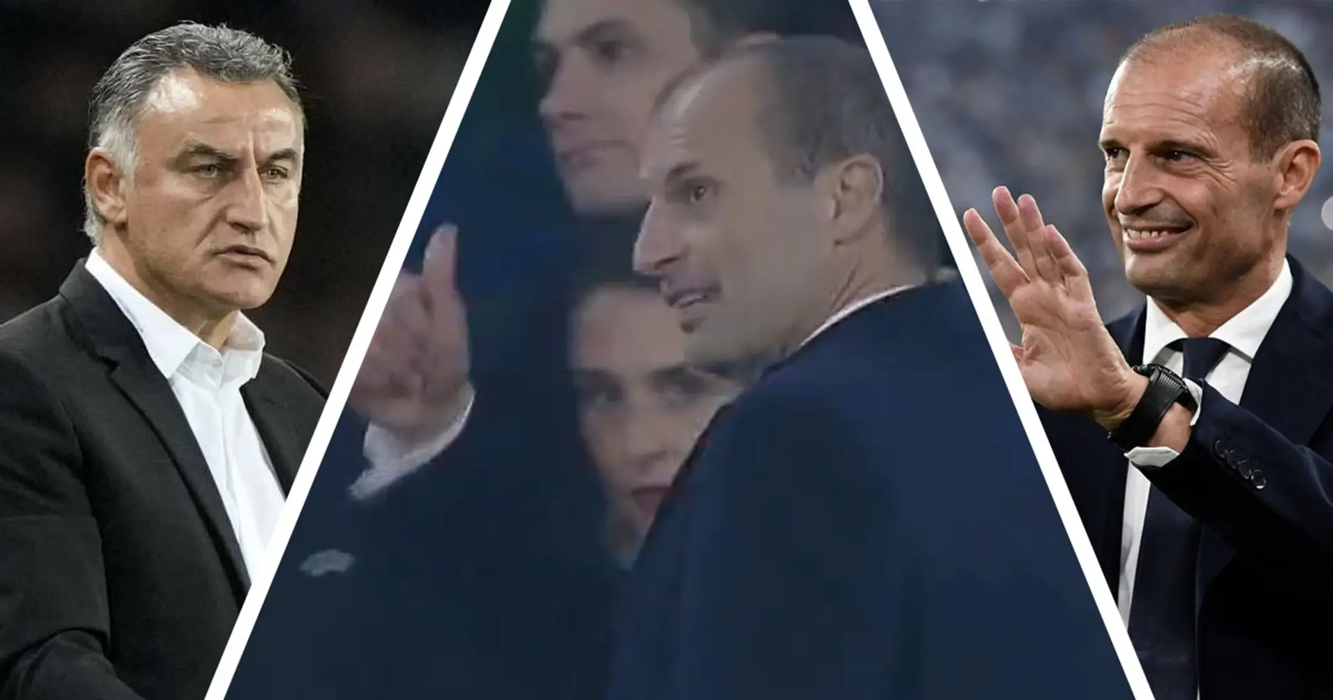 Allegri provoca Galtier al termine di Juventus-Psg: la reazione del tecnico francese catturata dalle telecamere