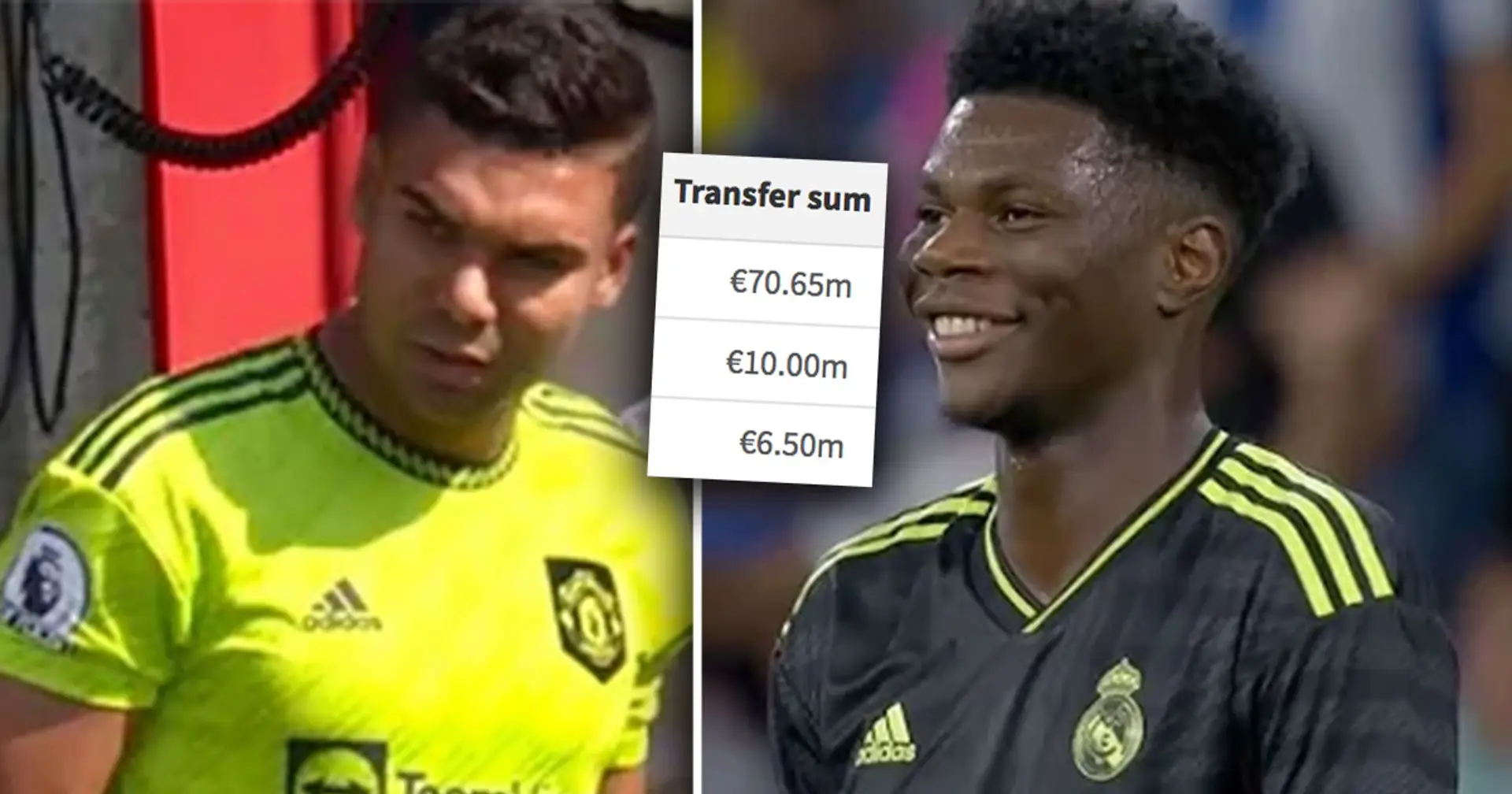 €80m spent on Tchouameni, €70m+ received for Casemiro: Real Madrid's net spend this summer revealed