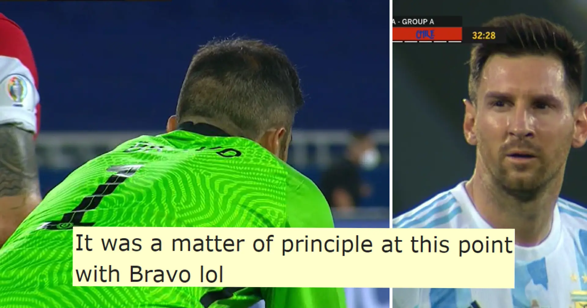 'Bravo KNOWS Messi is going to do that and he still copped it': Fans react as Leo takes revenge on Chile keeper