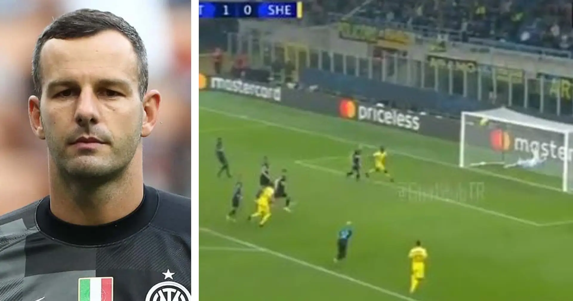 Punizione molto angolata di Thill che buca Handanovic: i tifosi accusano il portiere dell'Inter per il gol subito