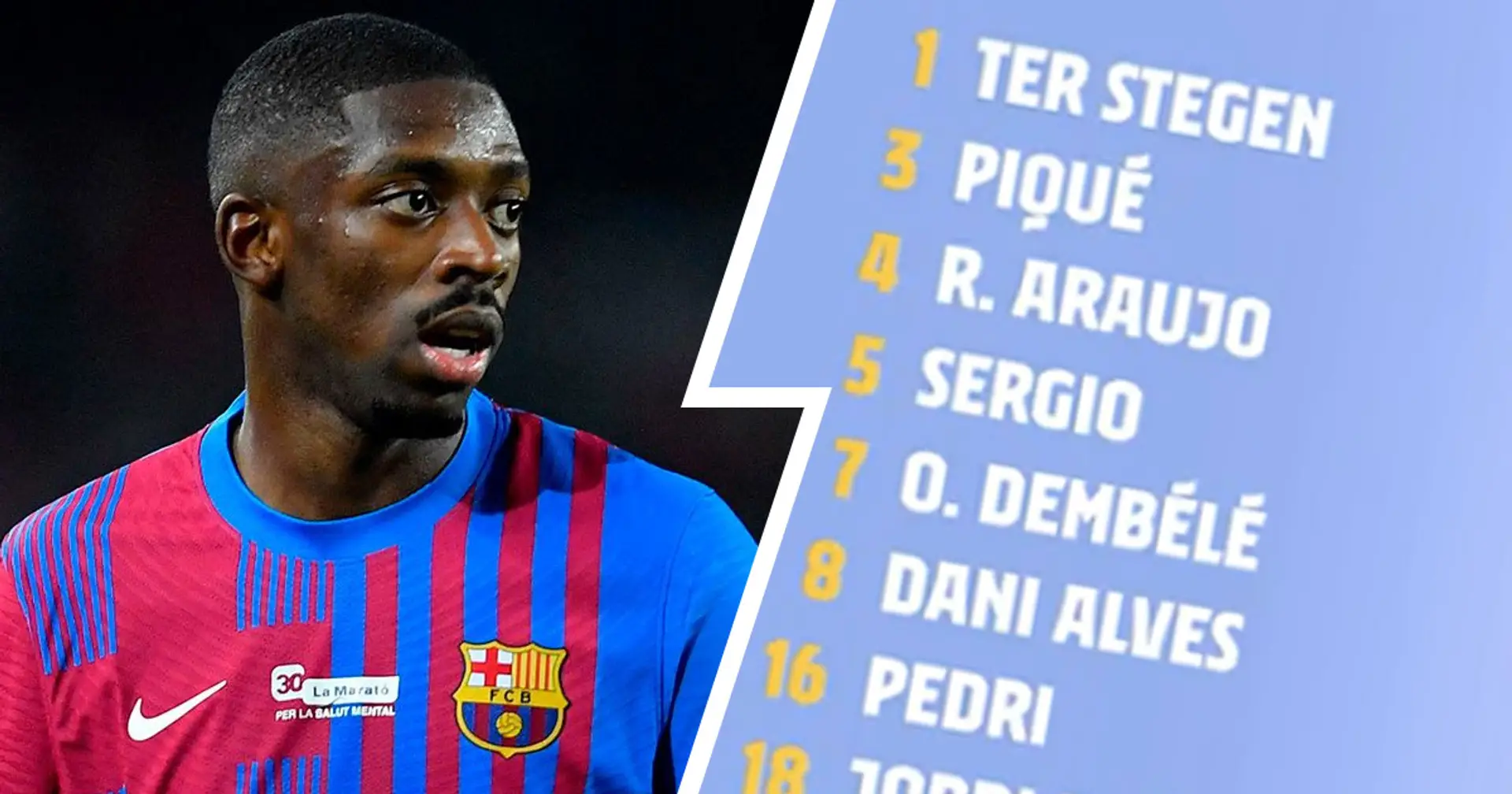 OFFICIAL: Dembele in as Barcelona XI vs Elche unveiled